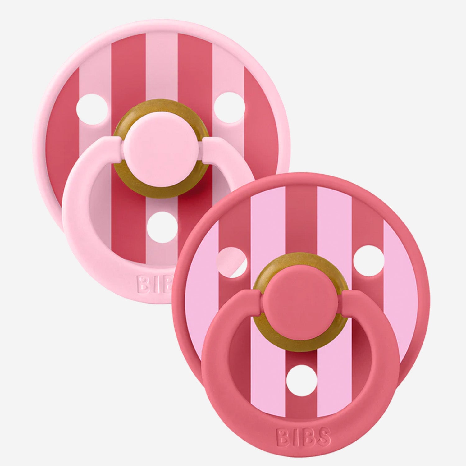 Bibs Twin  Dummy Pack - Stripe Coral Mix