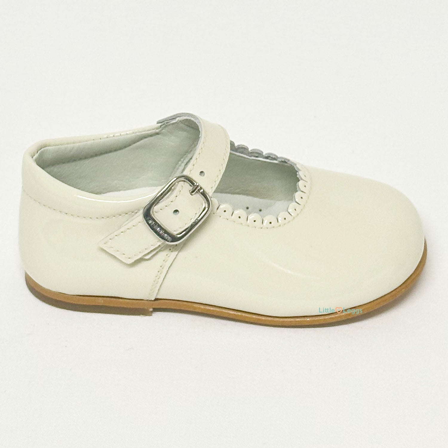 Girls Cream Patent Mary Jane Shoe