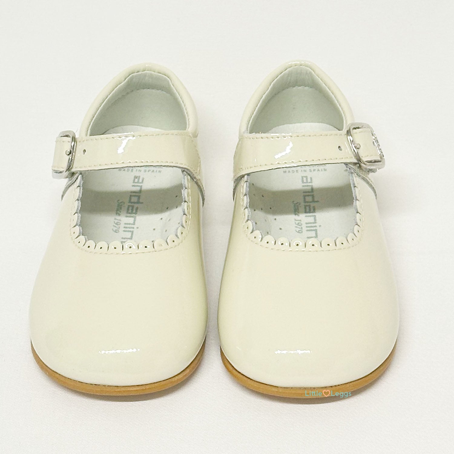 Girls Cream Patent Mary Jane Shoe
