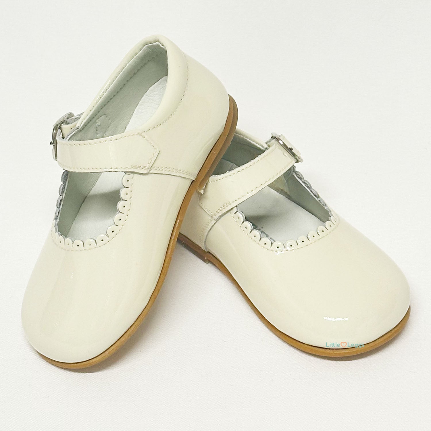 Girls Cream Patent Mary Jane Shoe