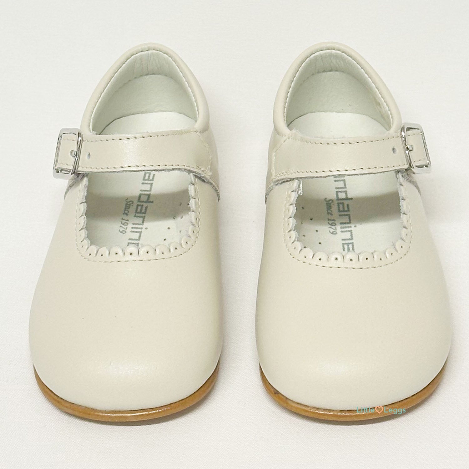 Girls Cream Matt Leather Mary Jane
