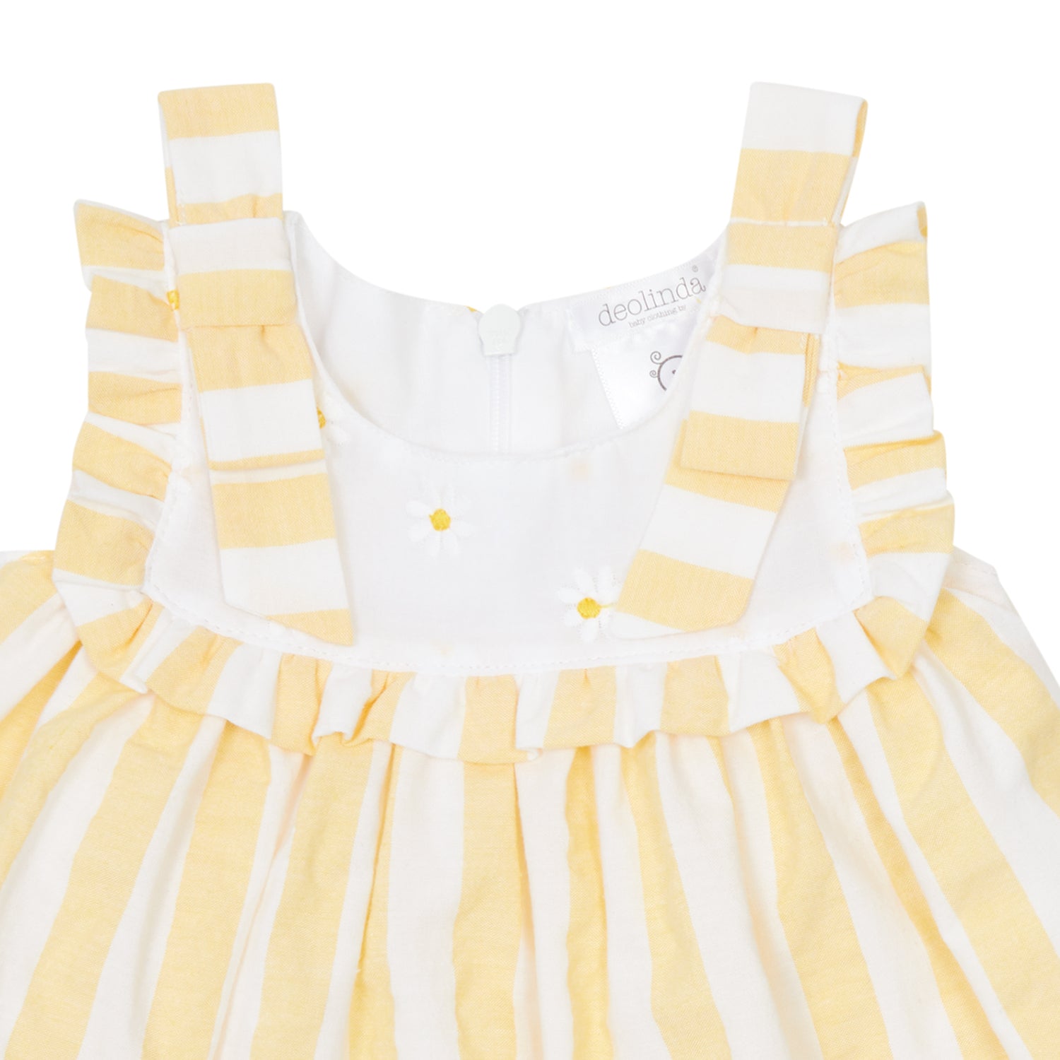 Lemon Stripe Daisy Dress & Bloomers