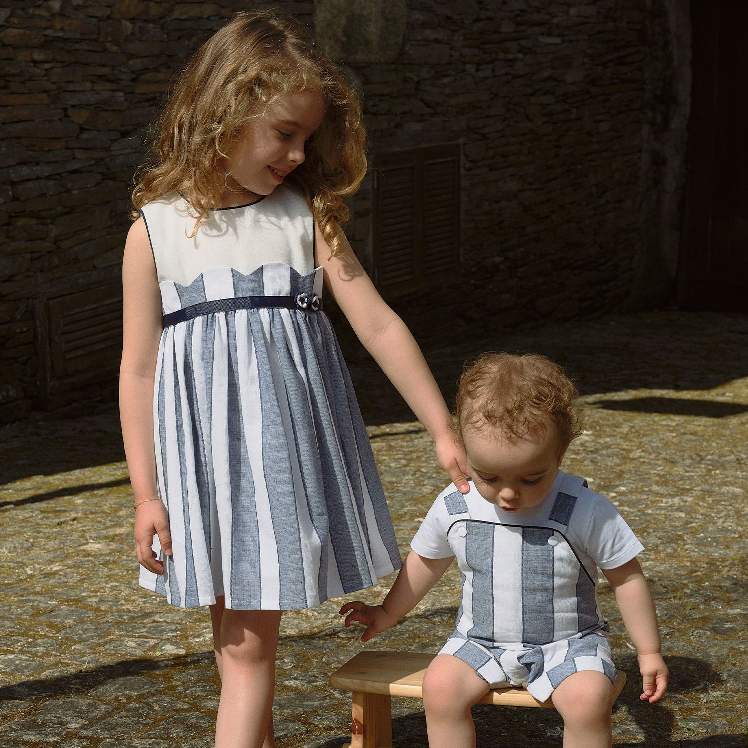 Blue Stripe Linen Dress