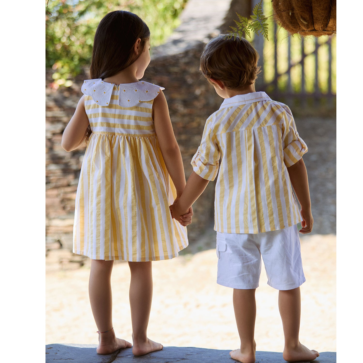 Lemon Stripe Daisy Dress