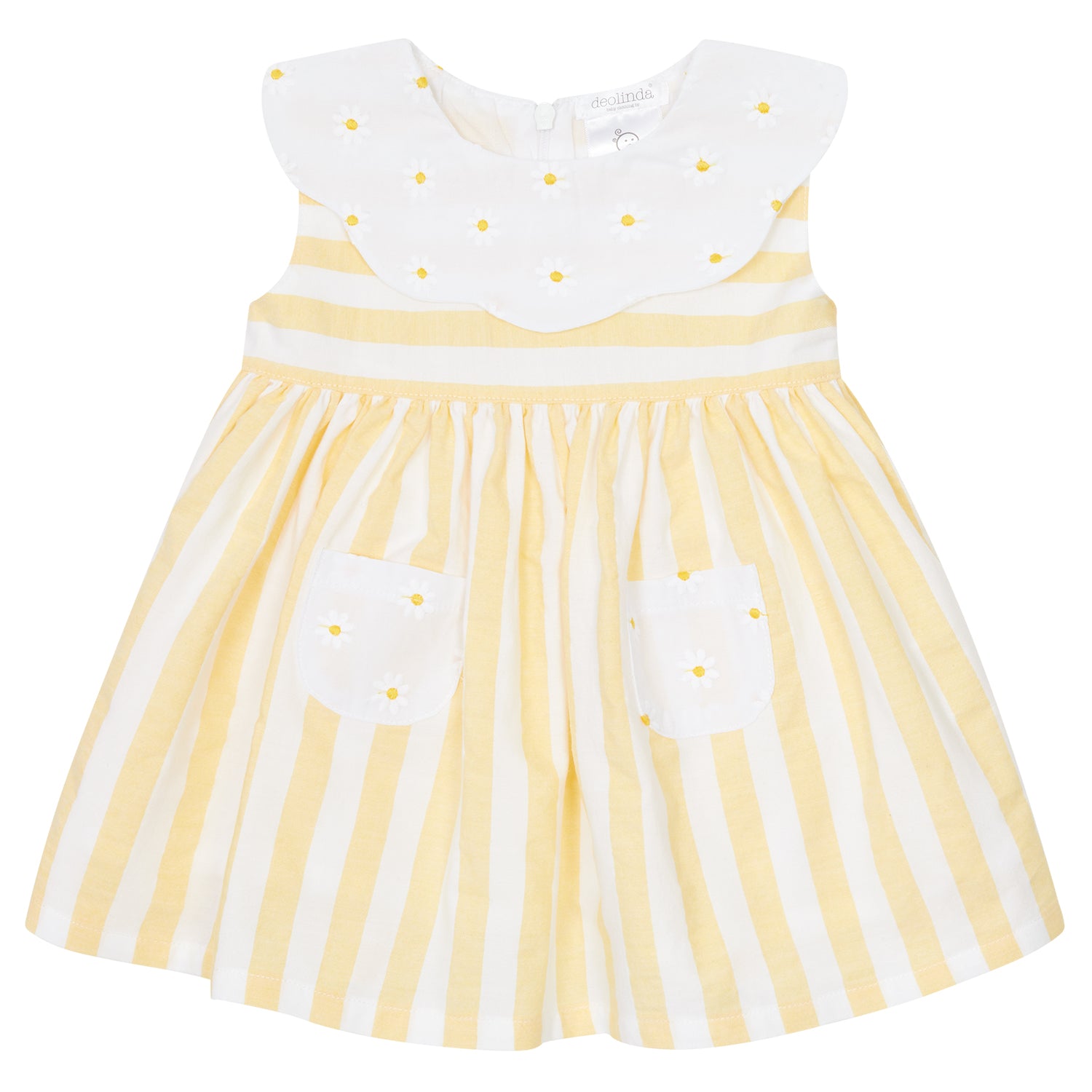 Lemon Stripe Daisy Dress