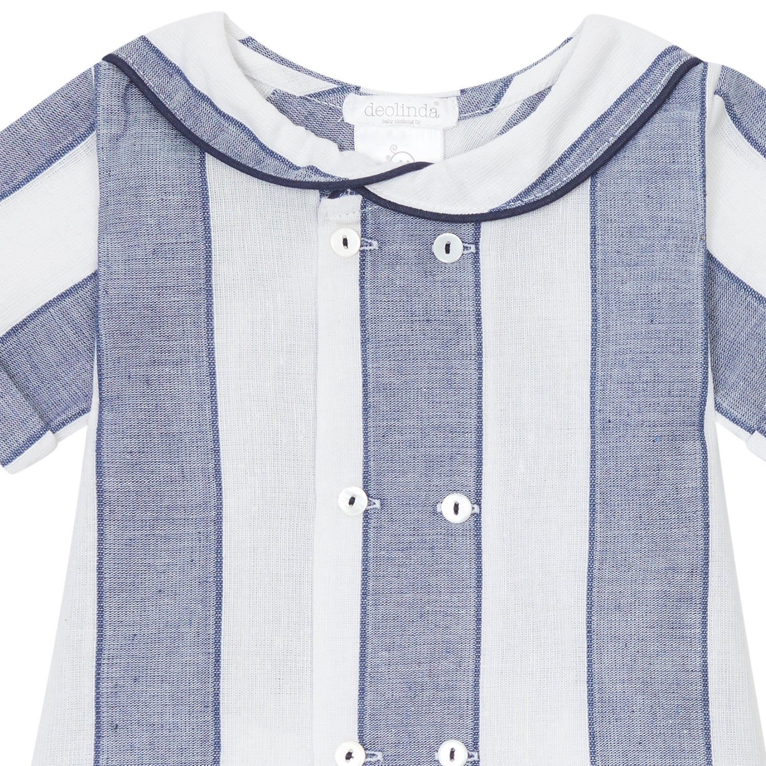 Blue Stripe Linen Shirt Set