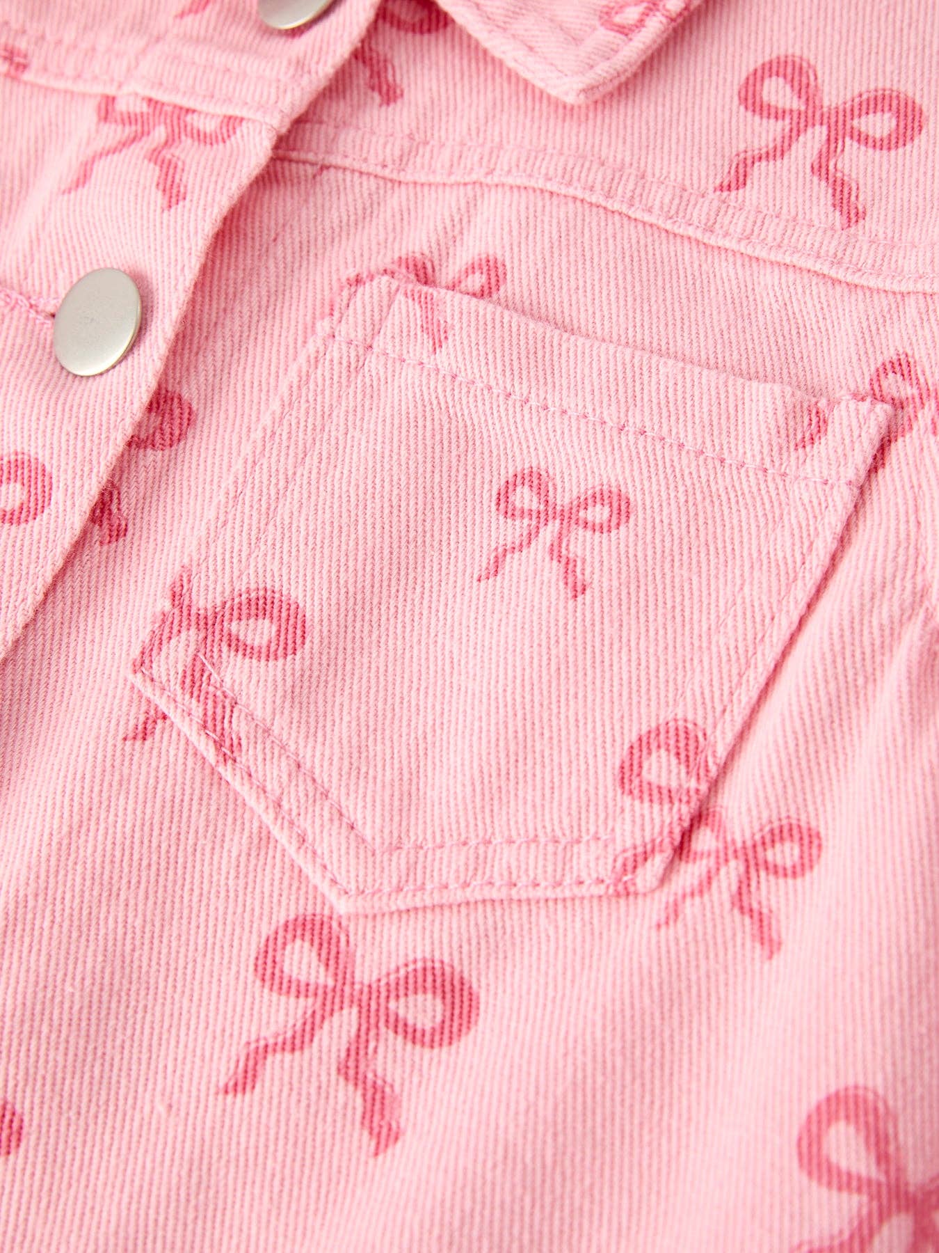 Pink Bow Girls Denim Jacket