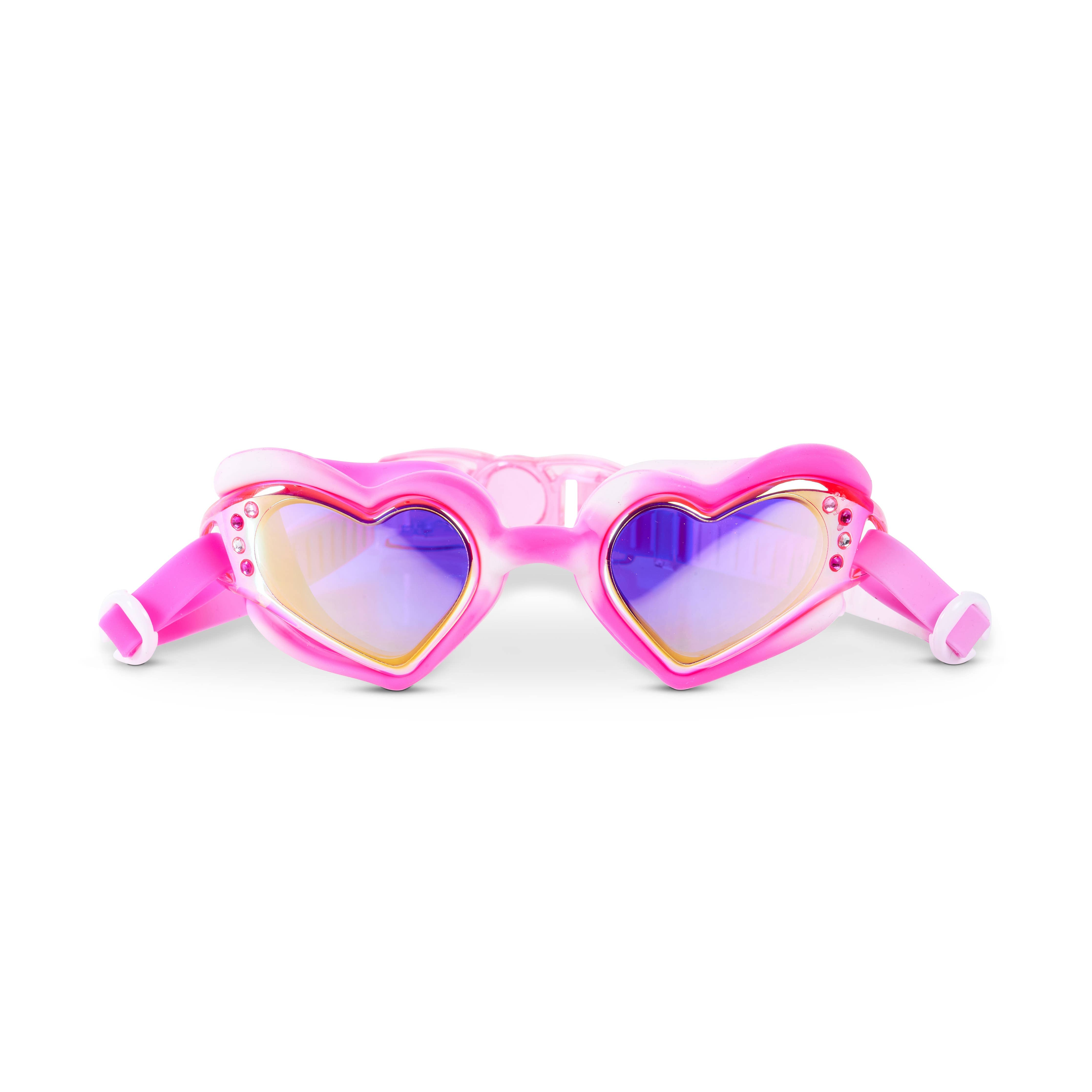 Pink Plush Heart Flexible Frame Kids' Swim Goggle