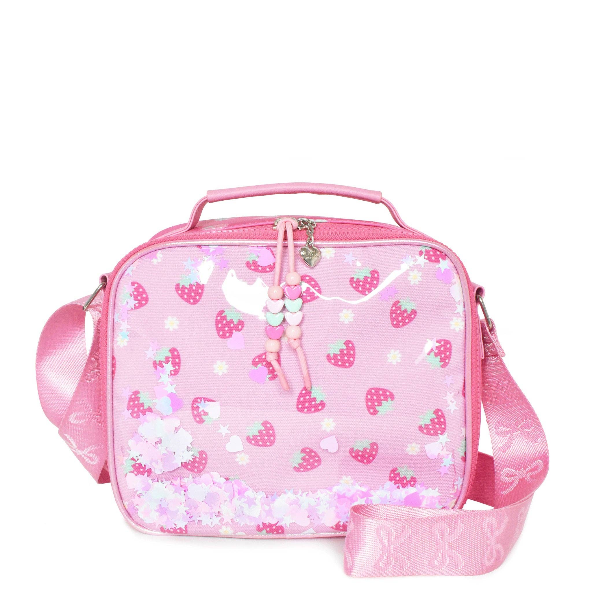 Strawberry Printed Confetti Filled Lunch Bag