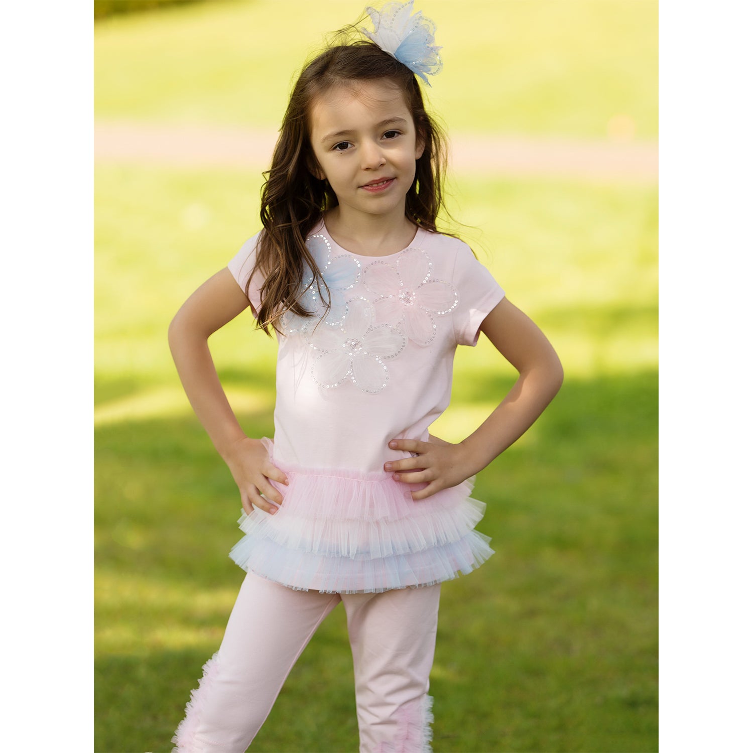 Pink Tulle Top & Leggings