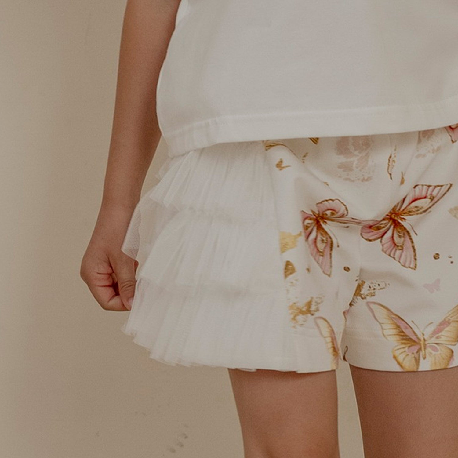 Butterfly Frill Trim Short Set