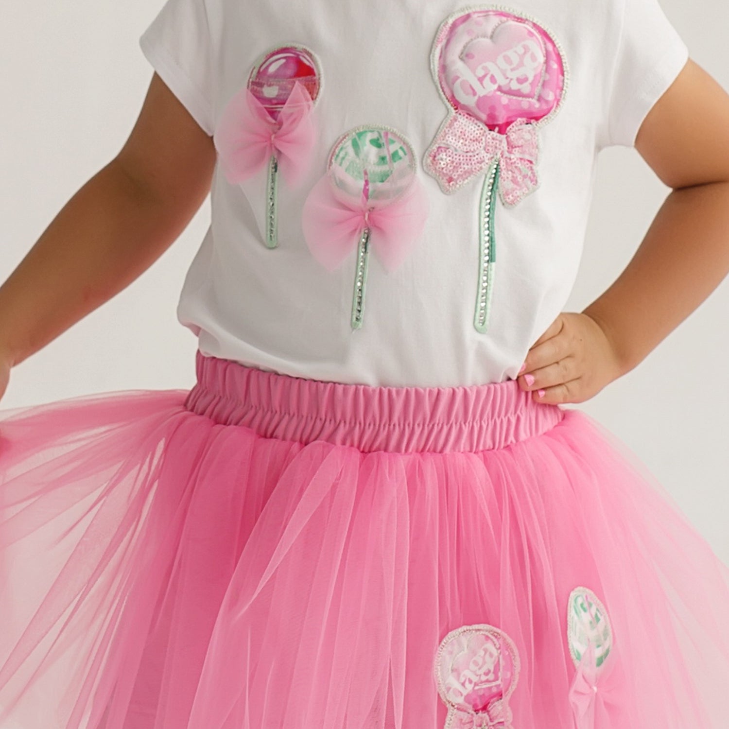 Pink Lollipop Top and Skirt Set