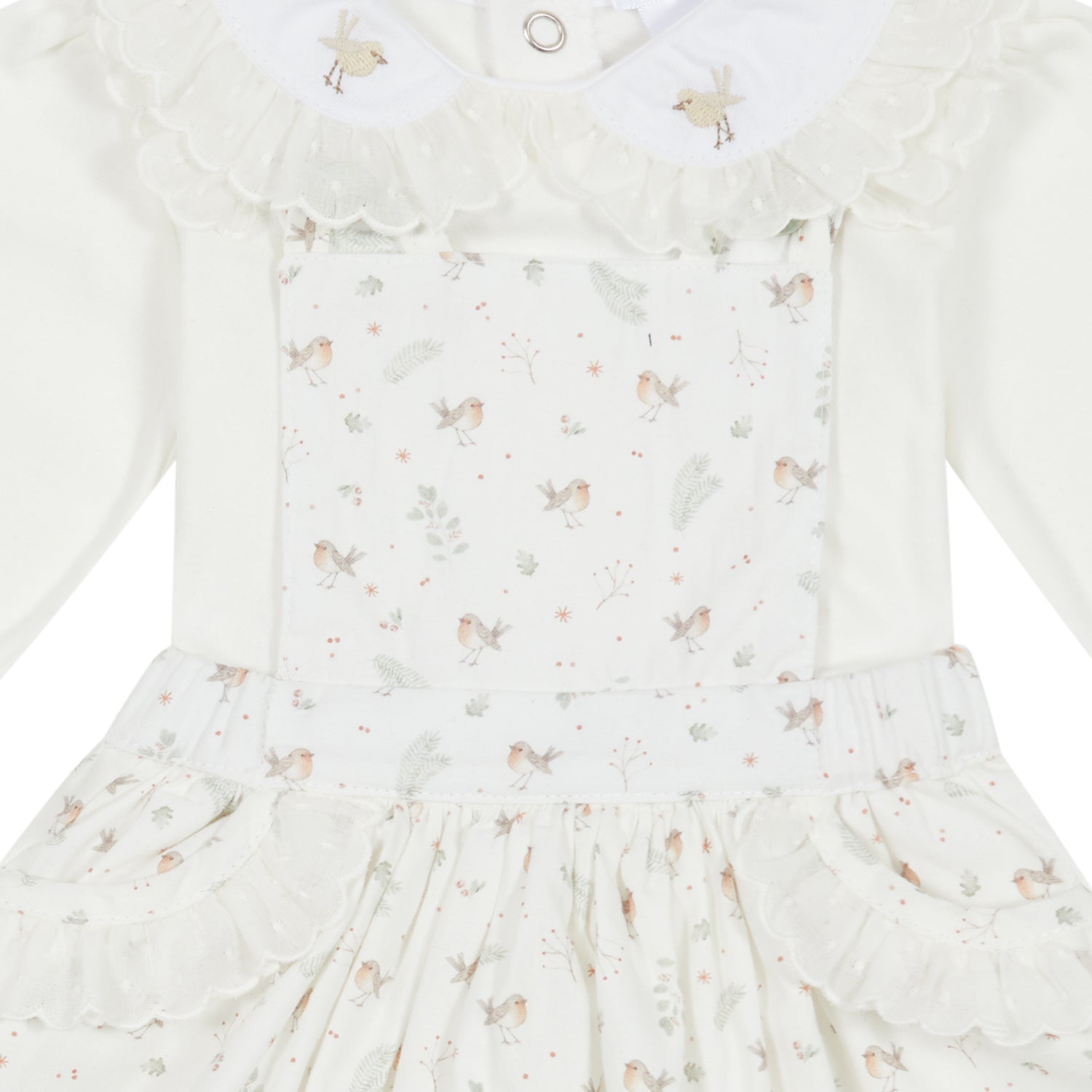 Ivory Robin Pinafore Dress Set