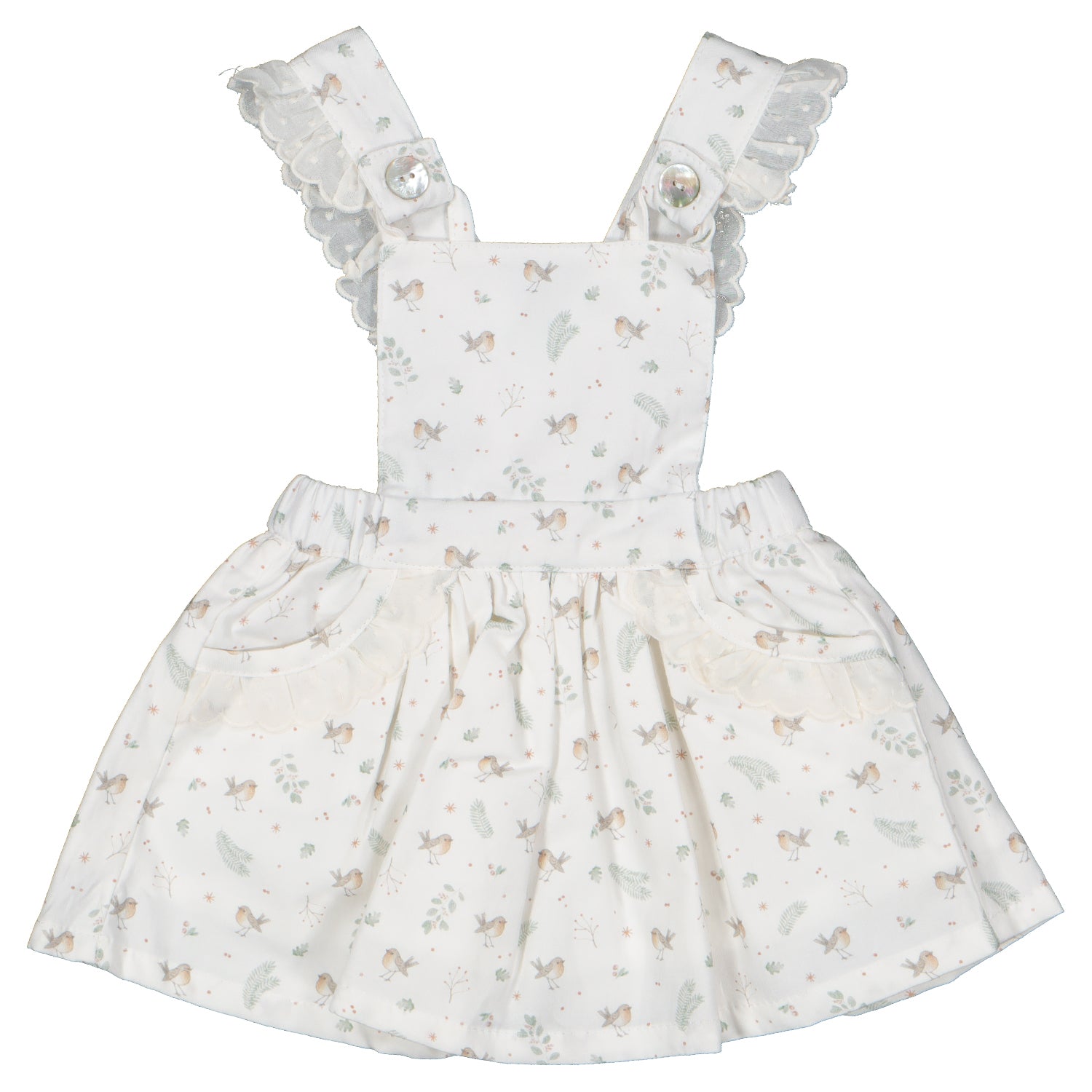 Ivory Robin Pinafore Dress Set