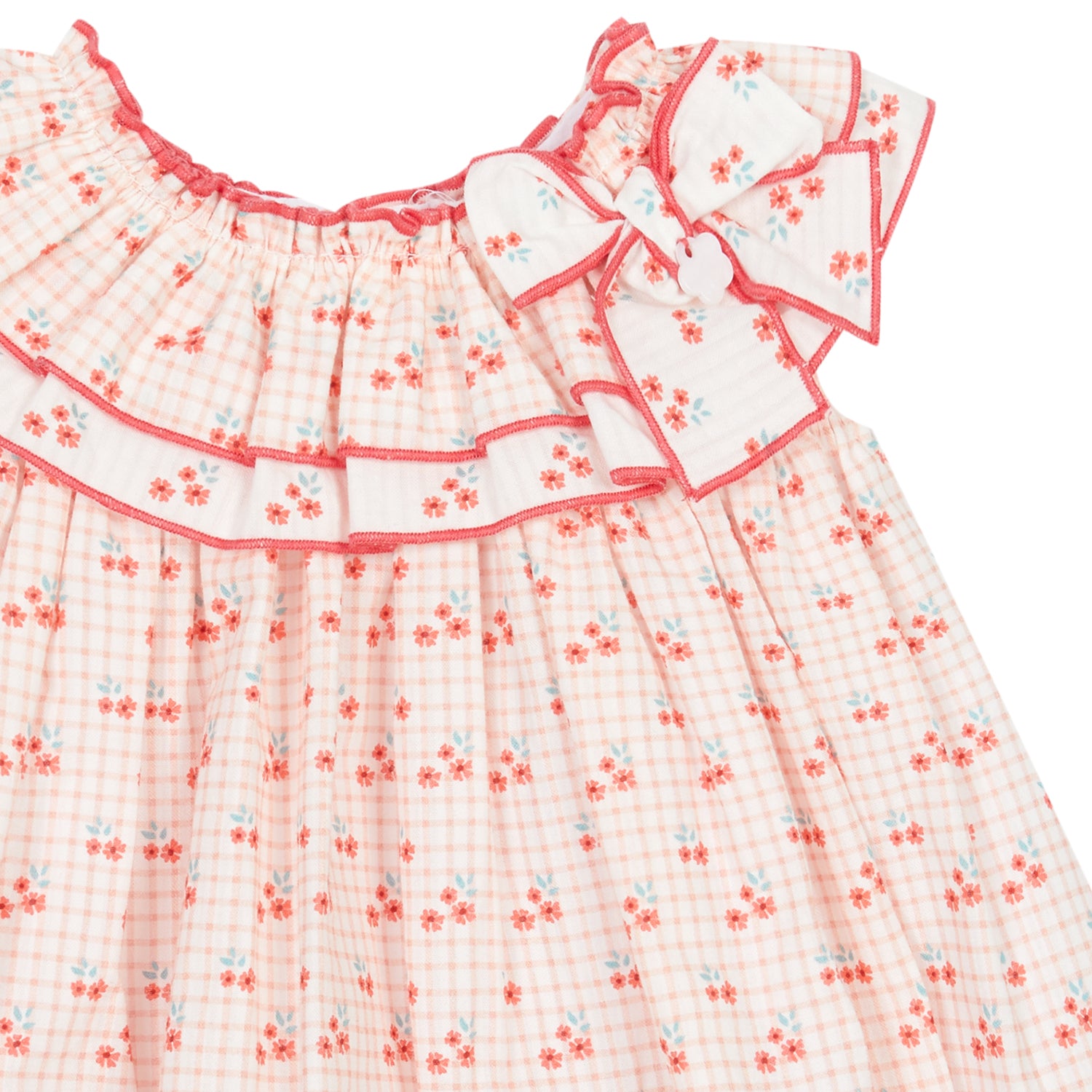 Coral Check Dress and Bloomers