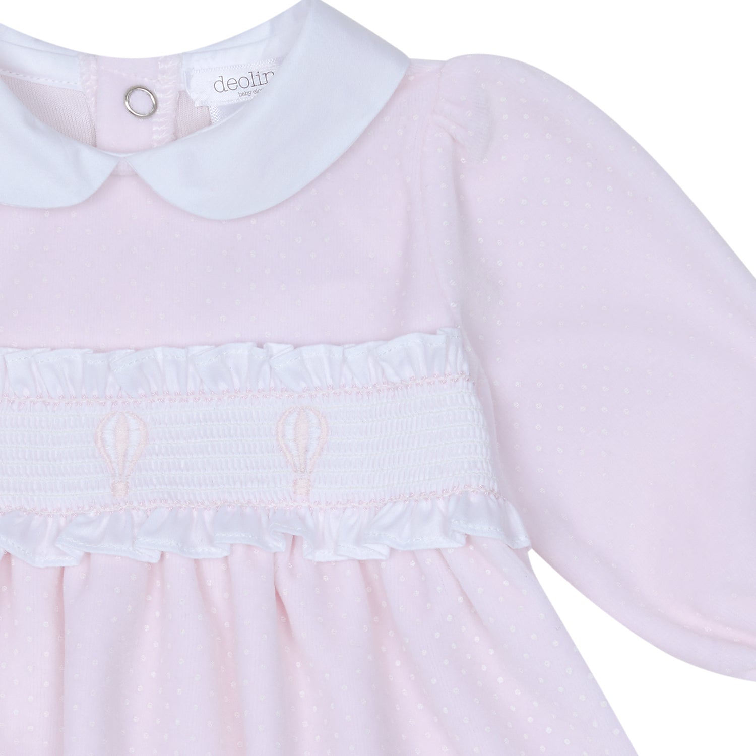 Pink Spot Velour Dress & Knickers