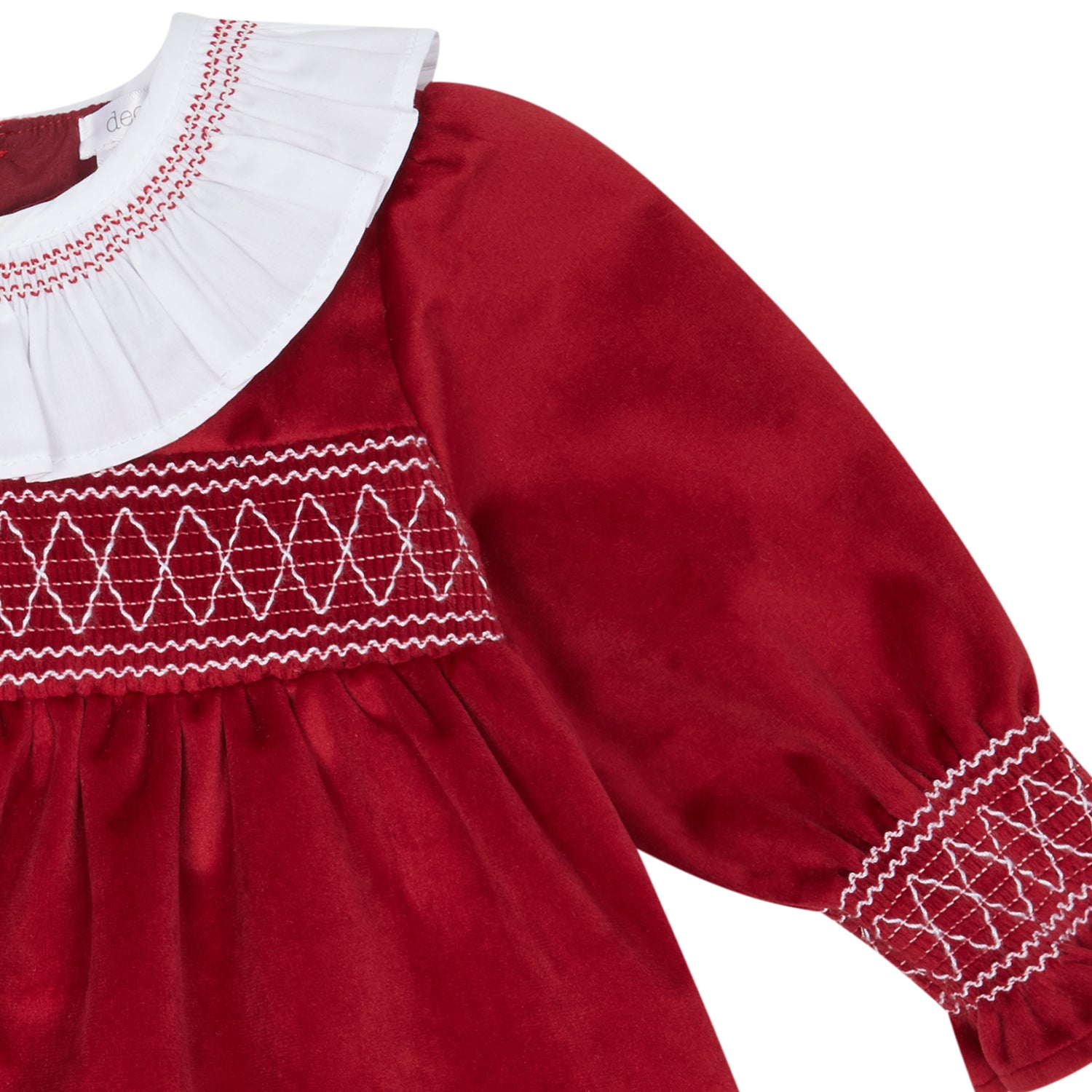 Red Velvet Smocked Dress