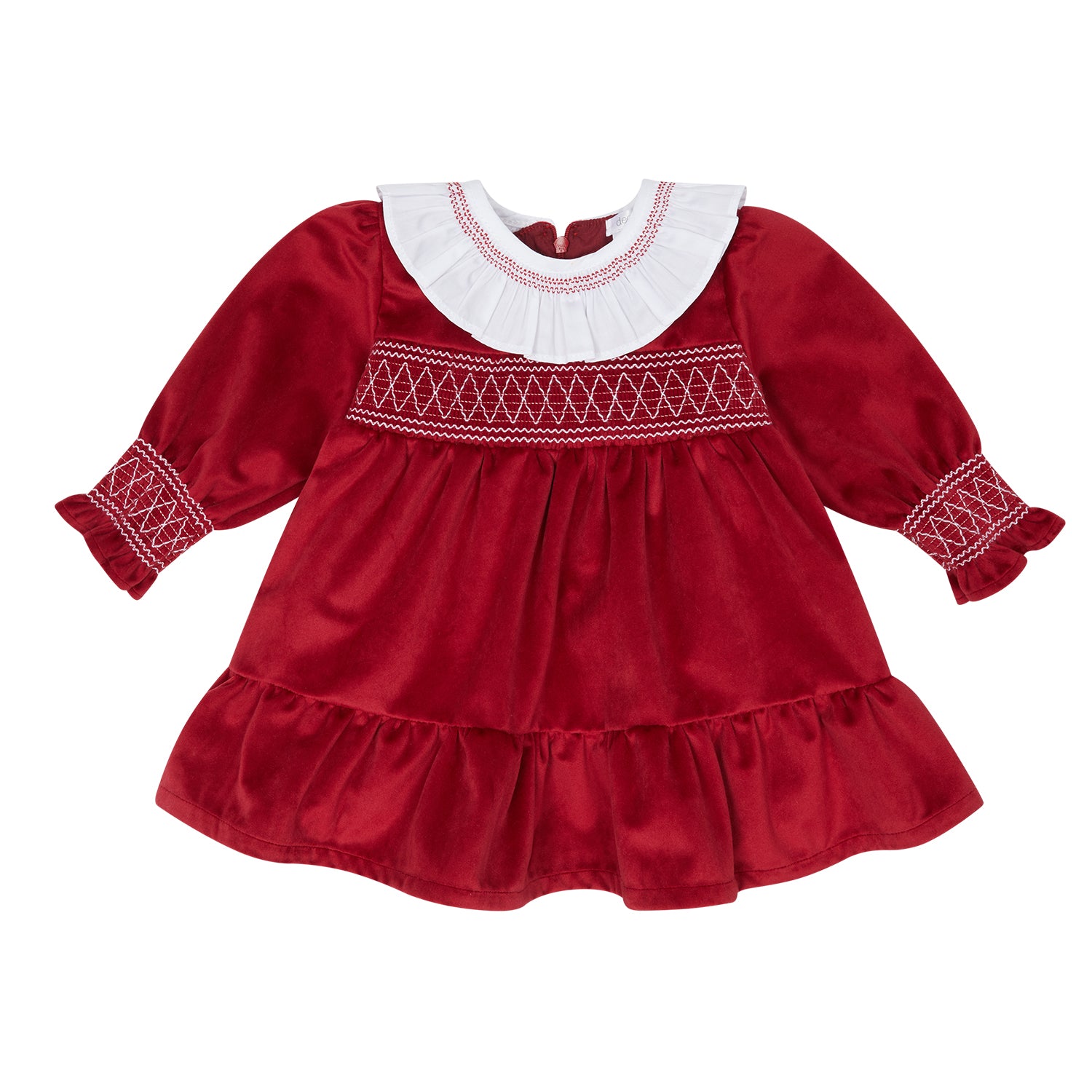 Red Velvet Smocked Dress