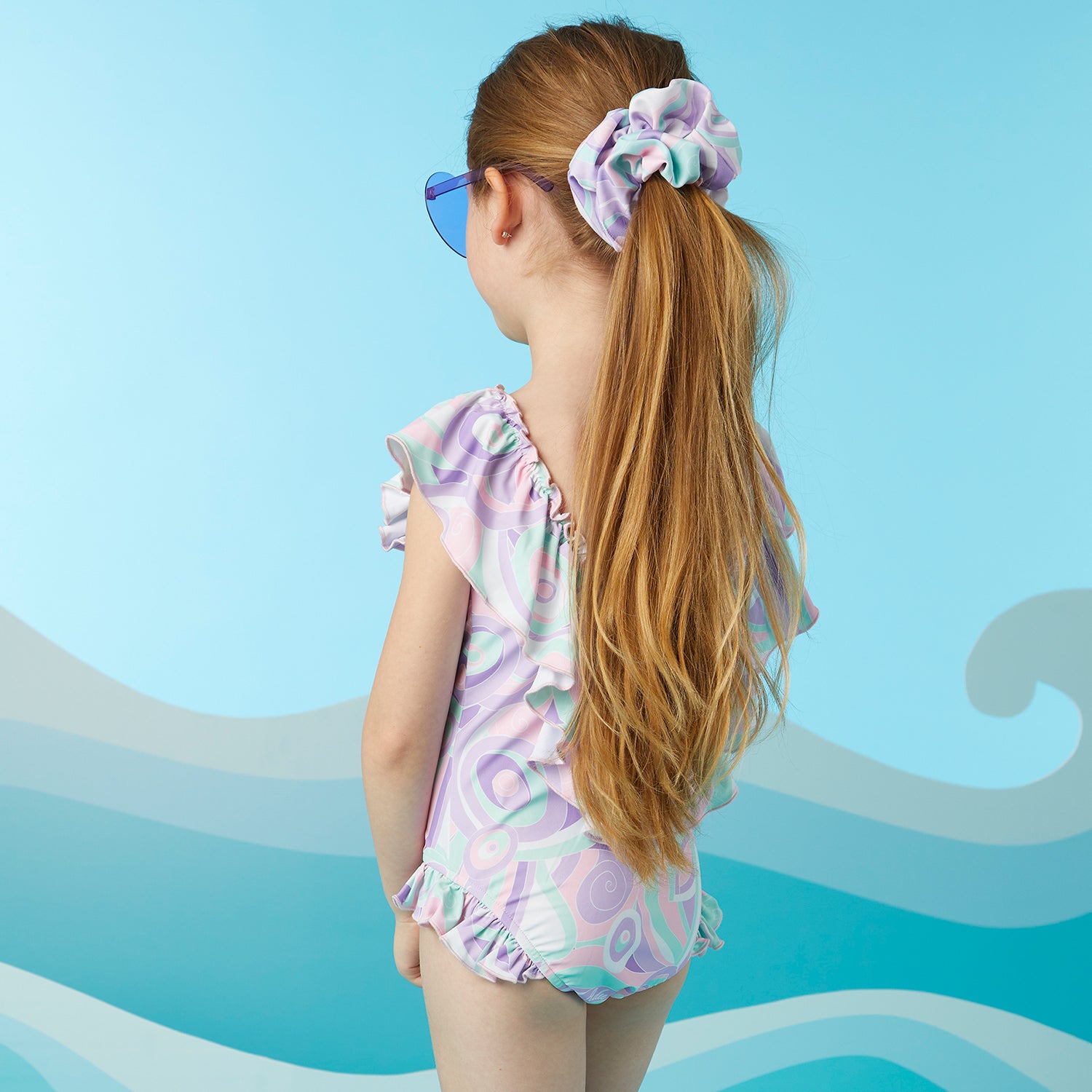Lilac Pastel Print Swimsuit