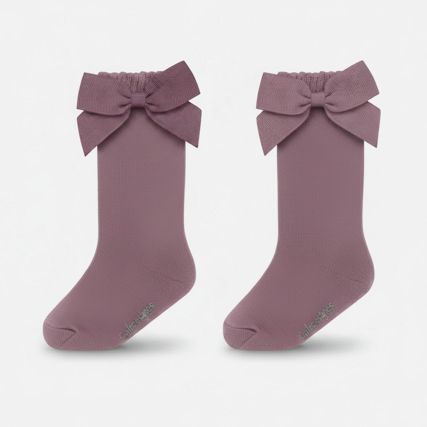 Dusty Pink Bow Knee High Socks