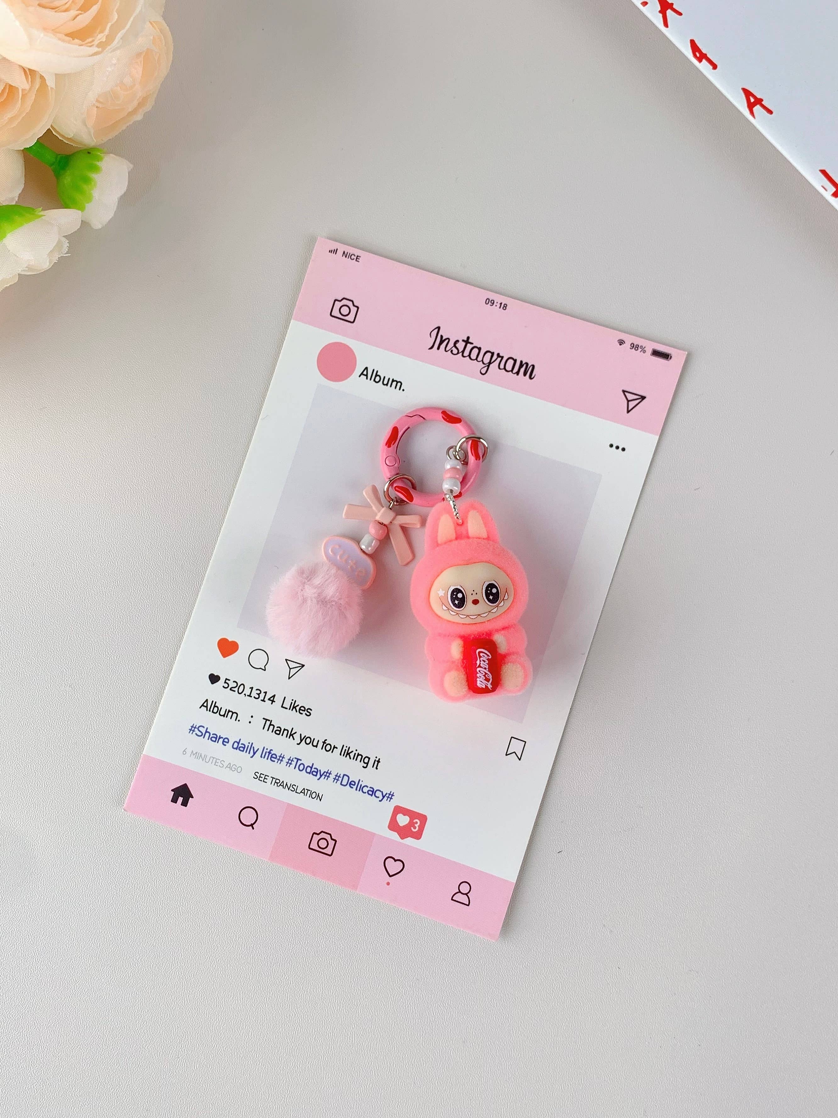 Labubu Hot-Selling Cute Keychain for Girls,Car Key Accessory