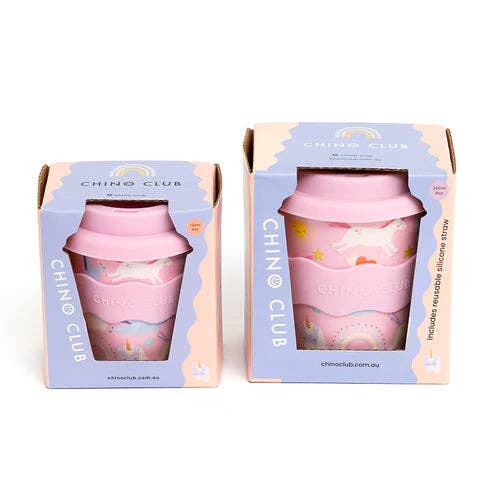 Pink Unicorn Chino Cup 8oz with Straw