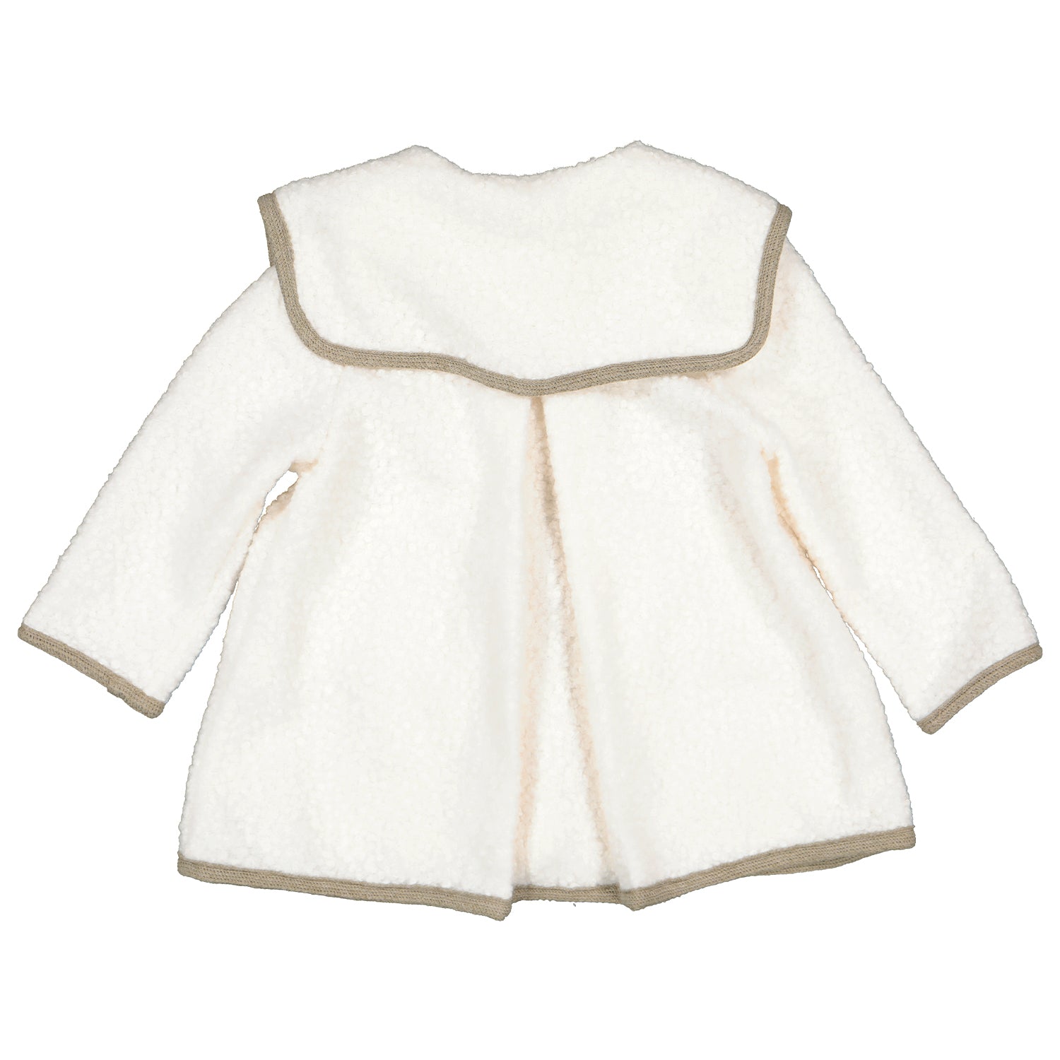 Cream & Beige Trim Bouccle Coat