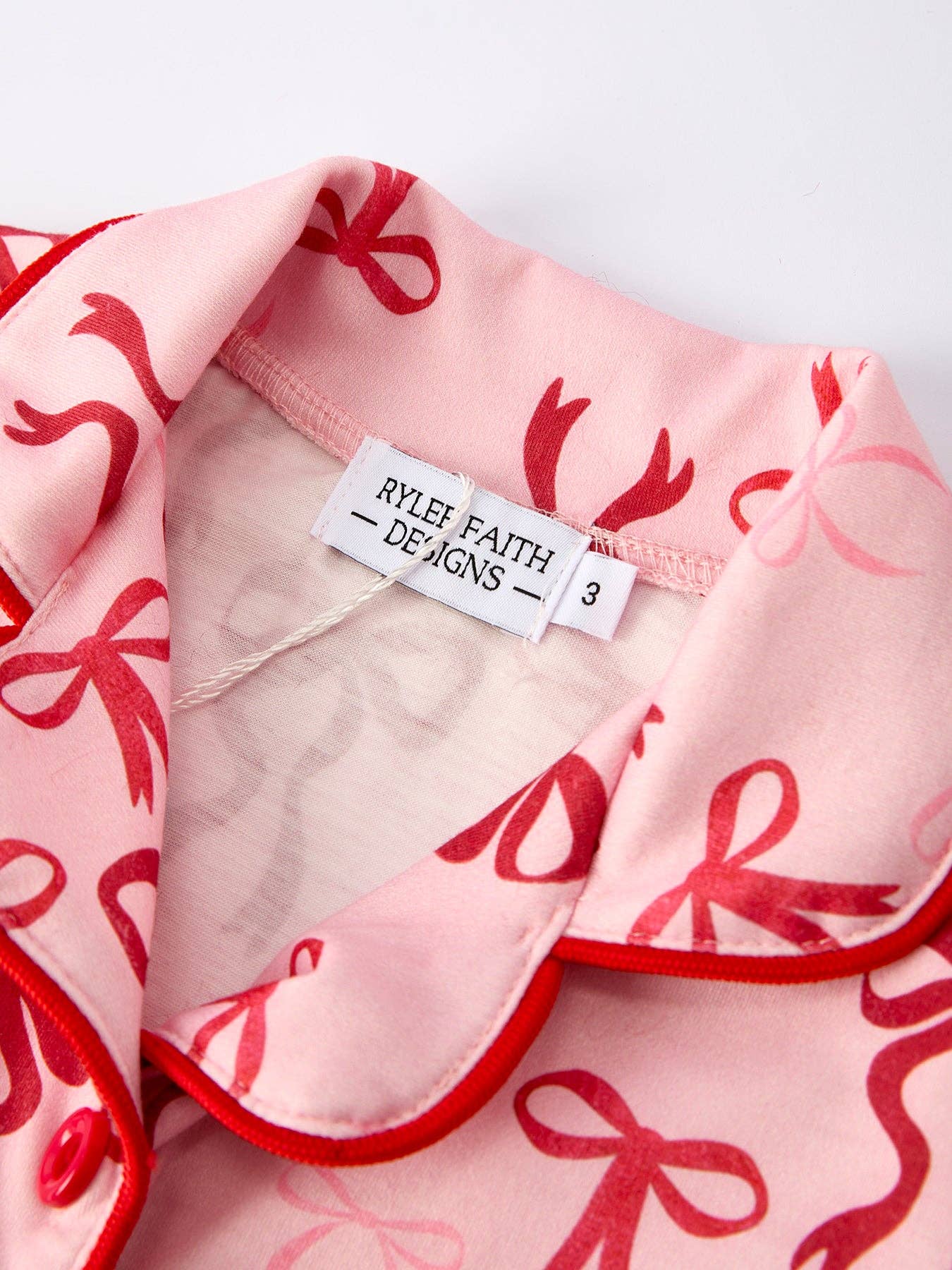 Christmas Bow Pyjamas with Fur Trim