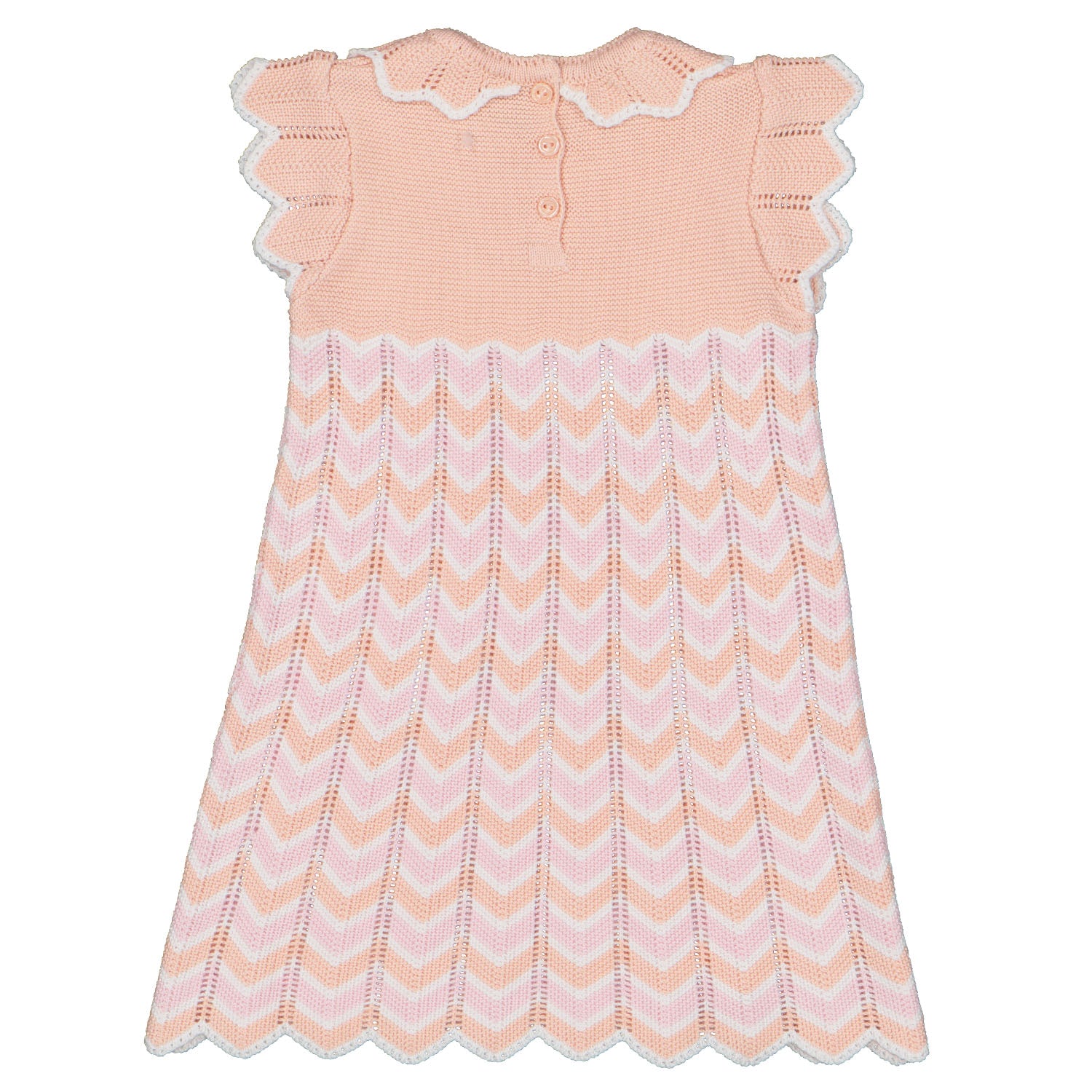 Peach & Pink Zig Zag Knit Dress