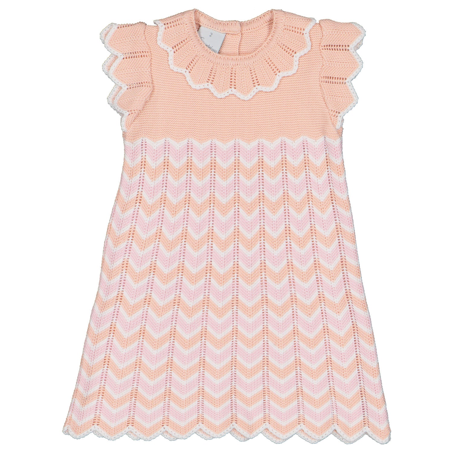 Peach & Pink Zig Zag Knit Dress