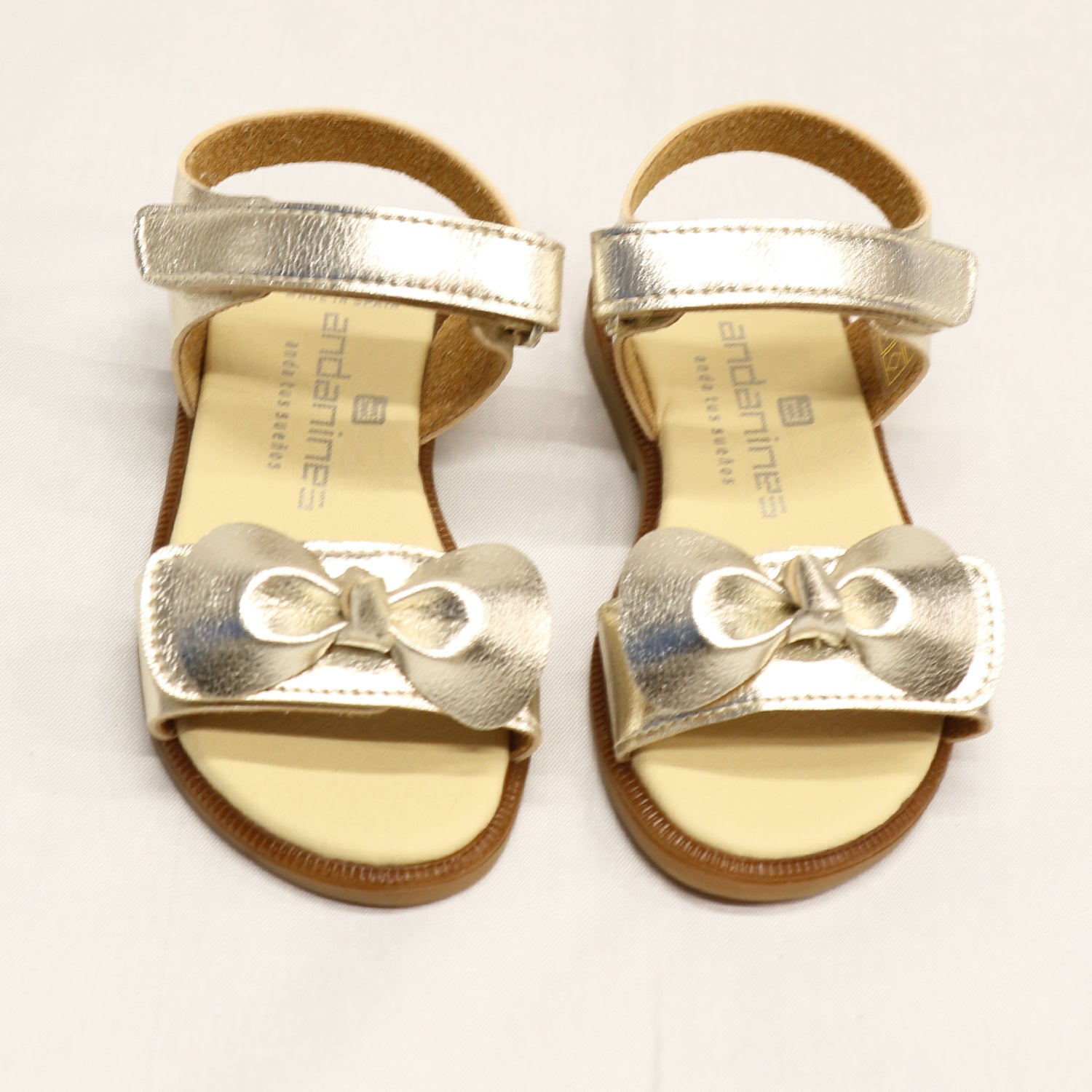 Gold Knot Bow Leather Sandal