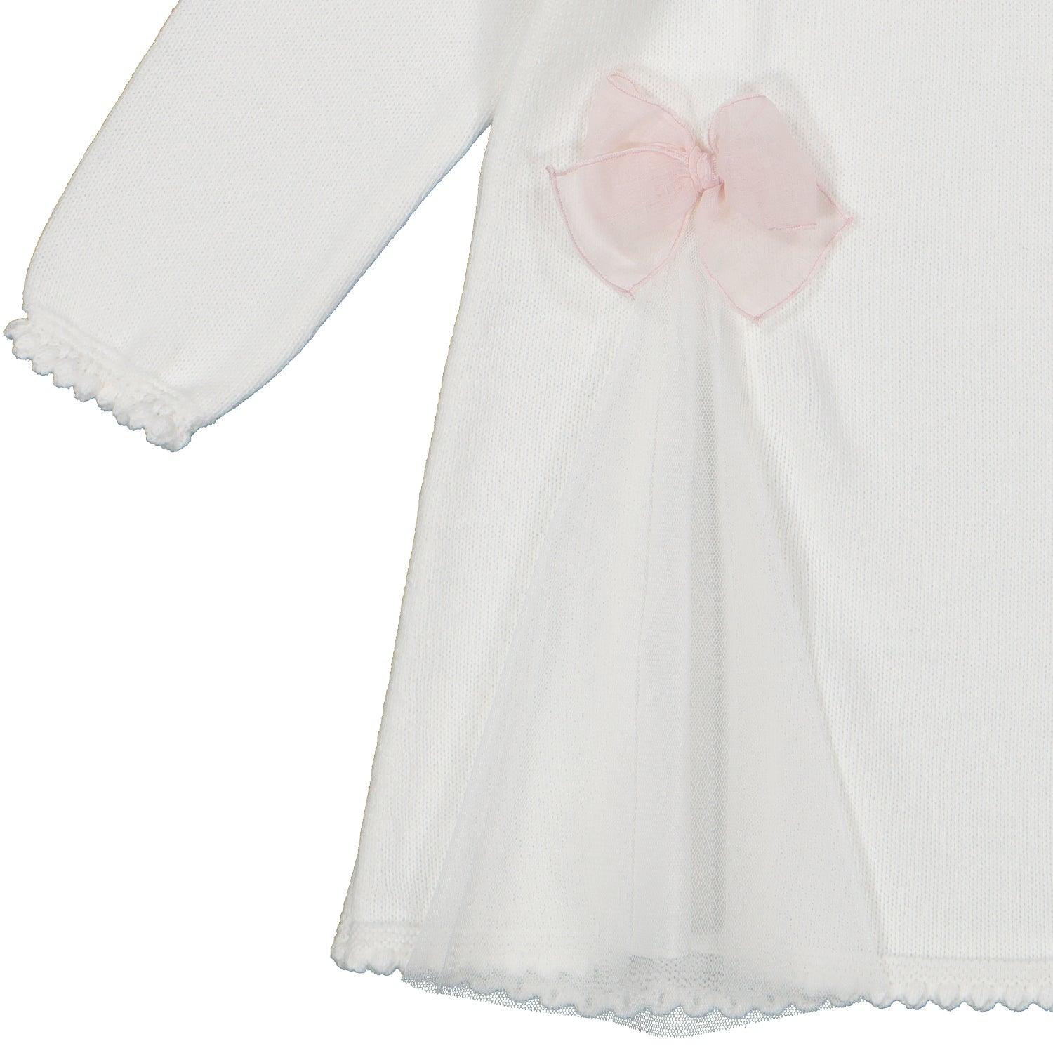 Ivory Double Bow Tulle Dress