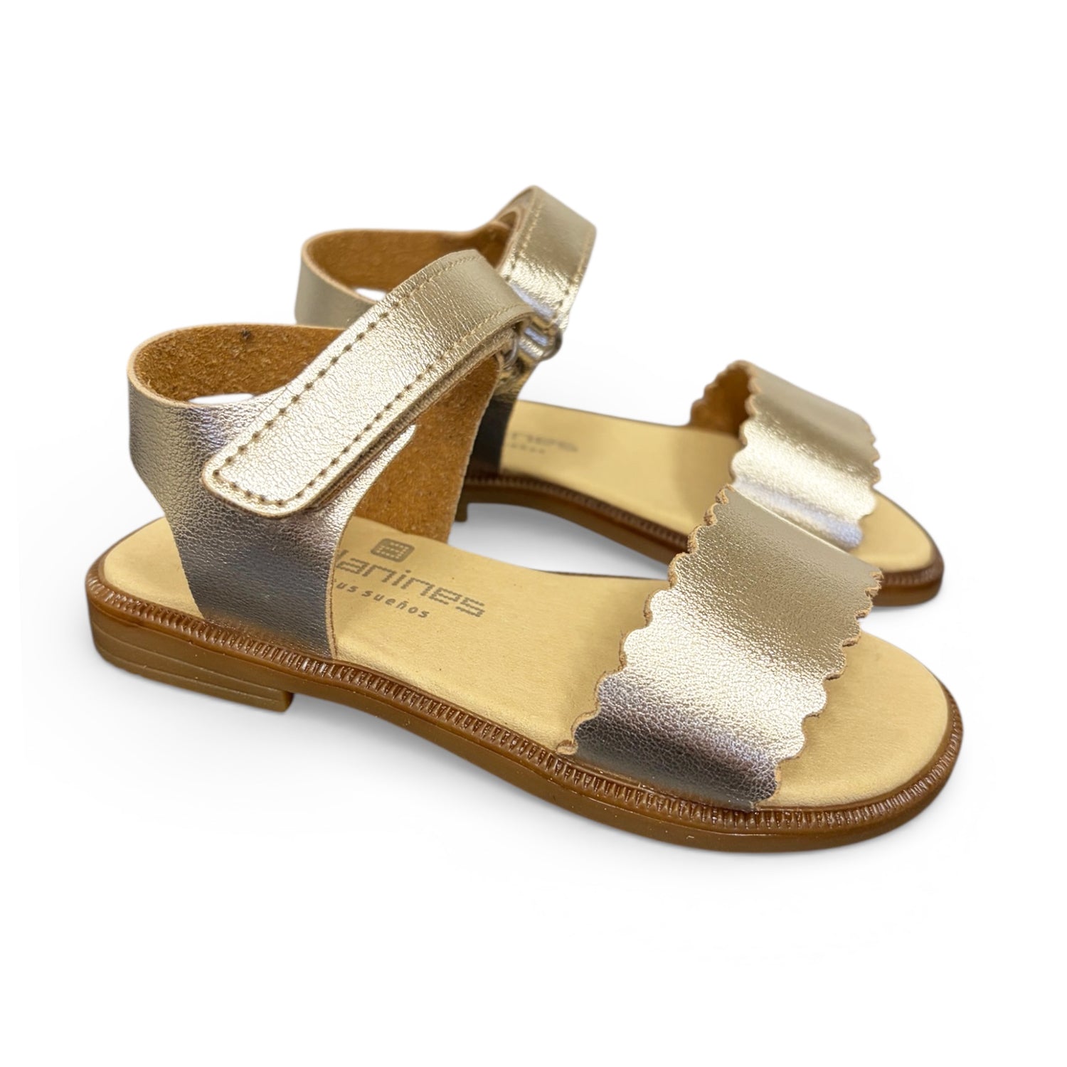 Gold Scallop Strap Sandal