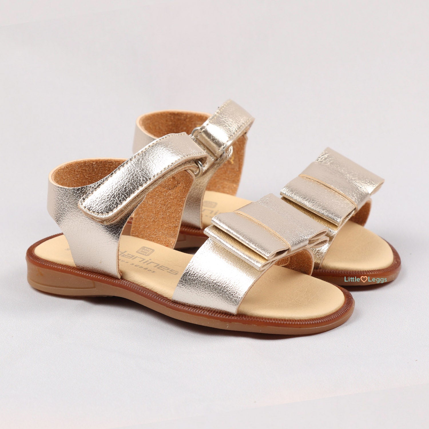 Metallic Gold Bow Sandal