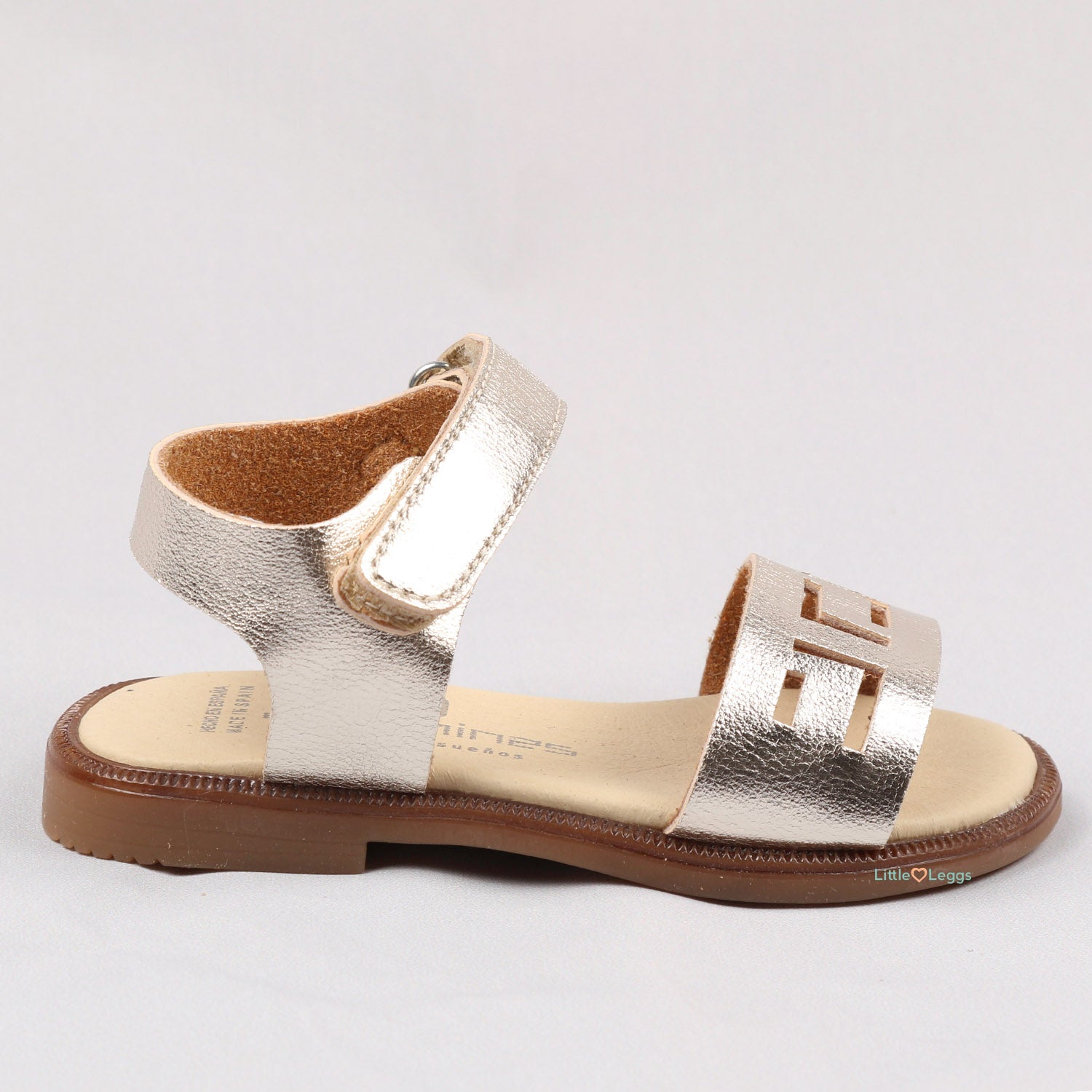 Gold Patterned Leather Sandals