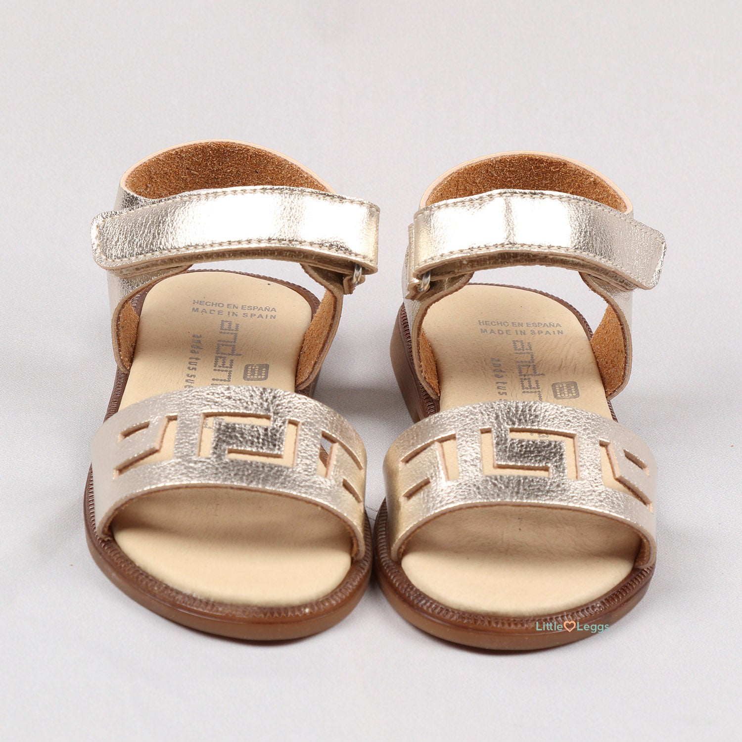 Gold Patterned Leather Sandals