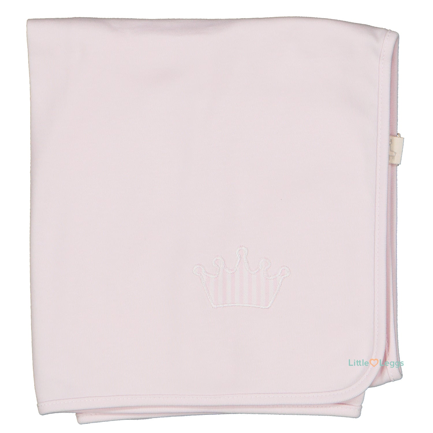 Pink Stripe Crown Burp Blanket