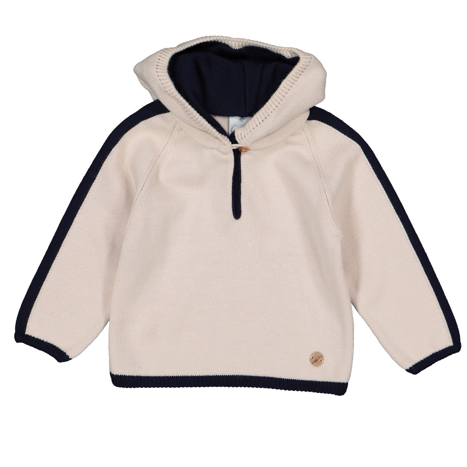 Sand & Navy Hooded Knit Outfit