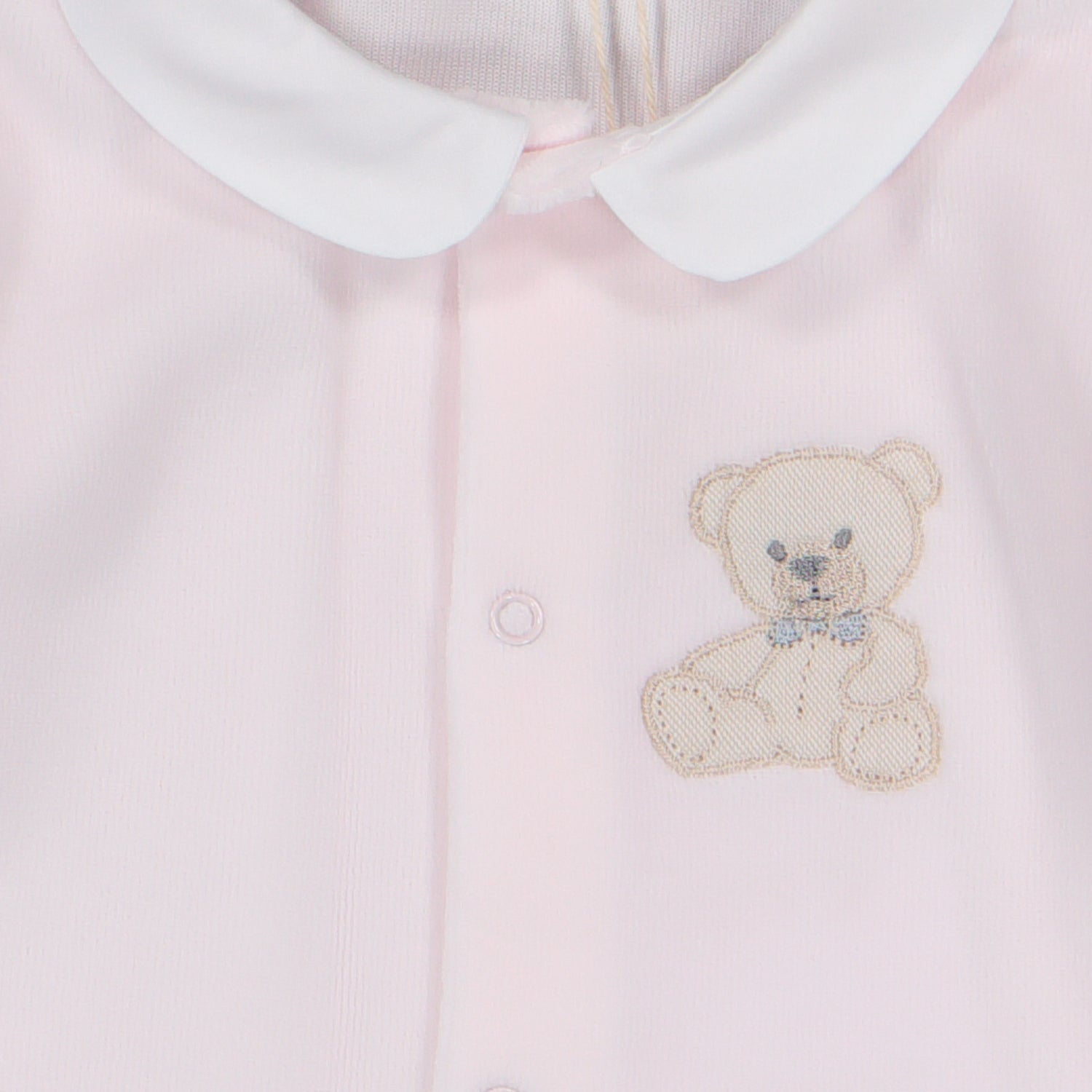 Pink Teddy Velour Babygrow