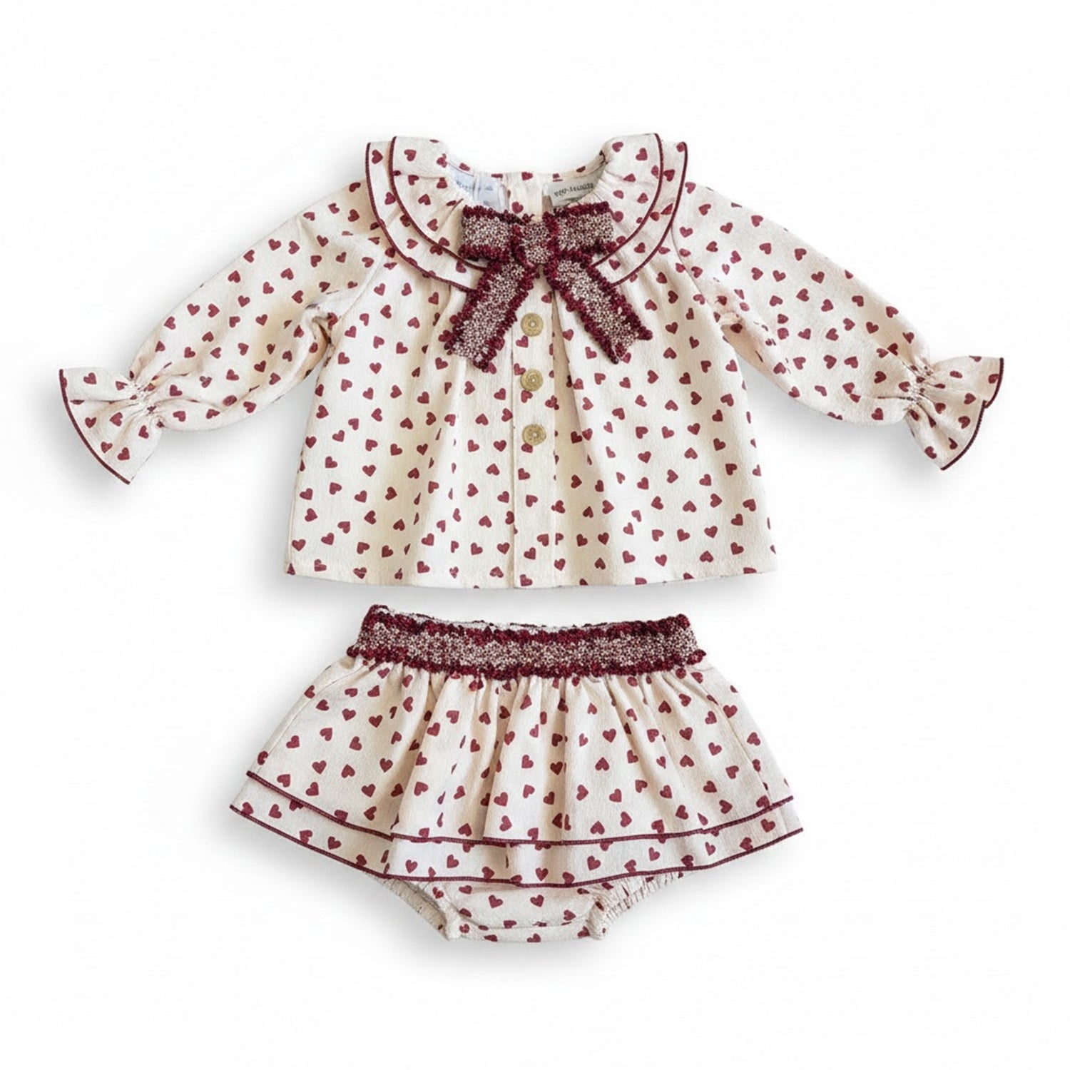 Red Heart Print Bloomer Set