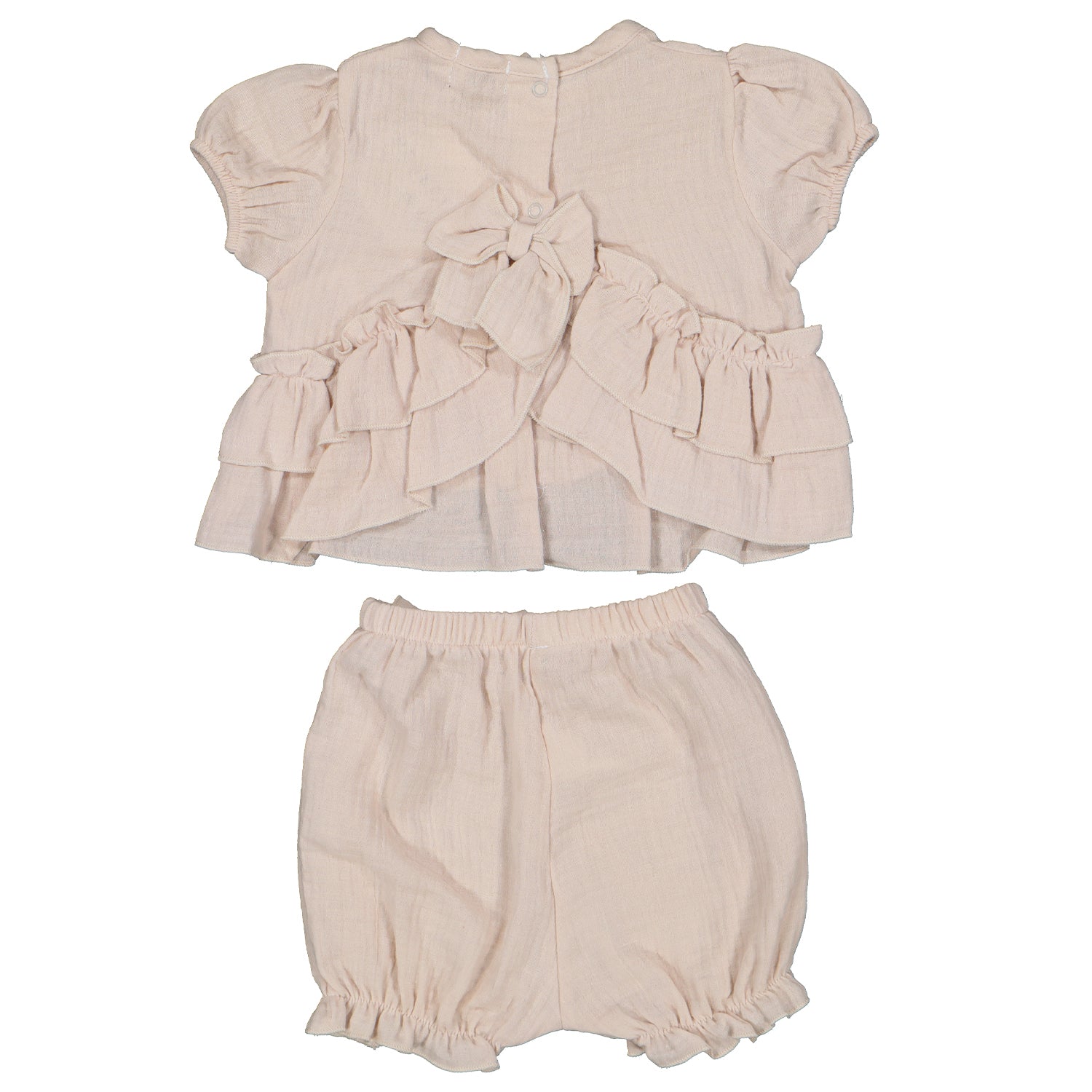 Beige Crepe Short Set