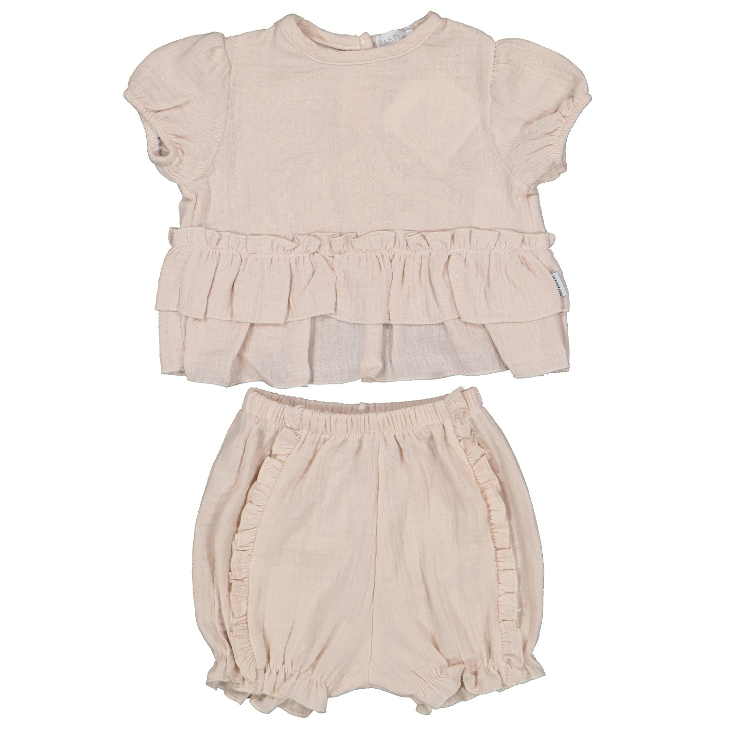 Beige Crepe Short Set