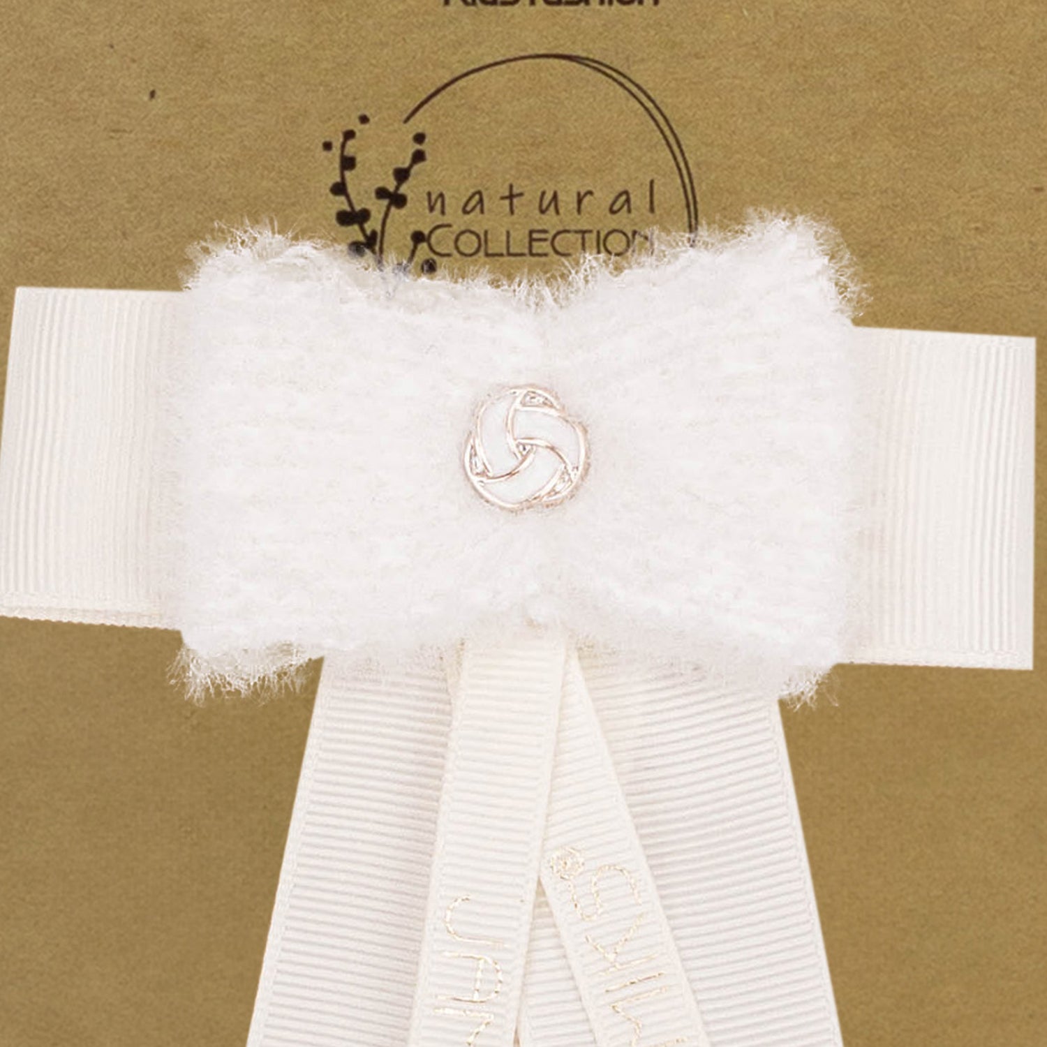 Ivory Knitted Bow Hairclip