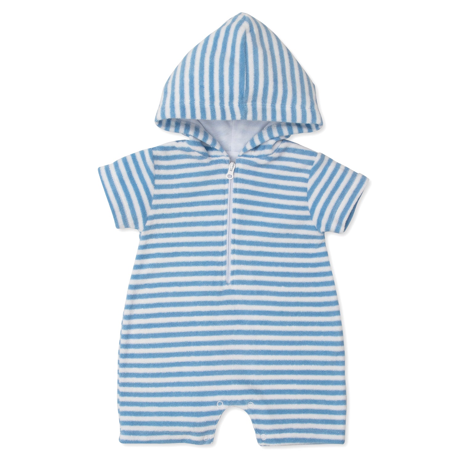 Blue Stripe Terry Romper