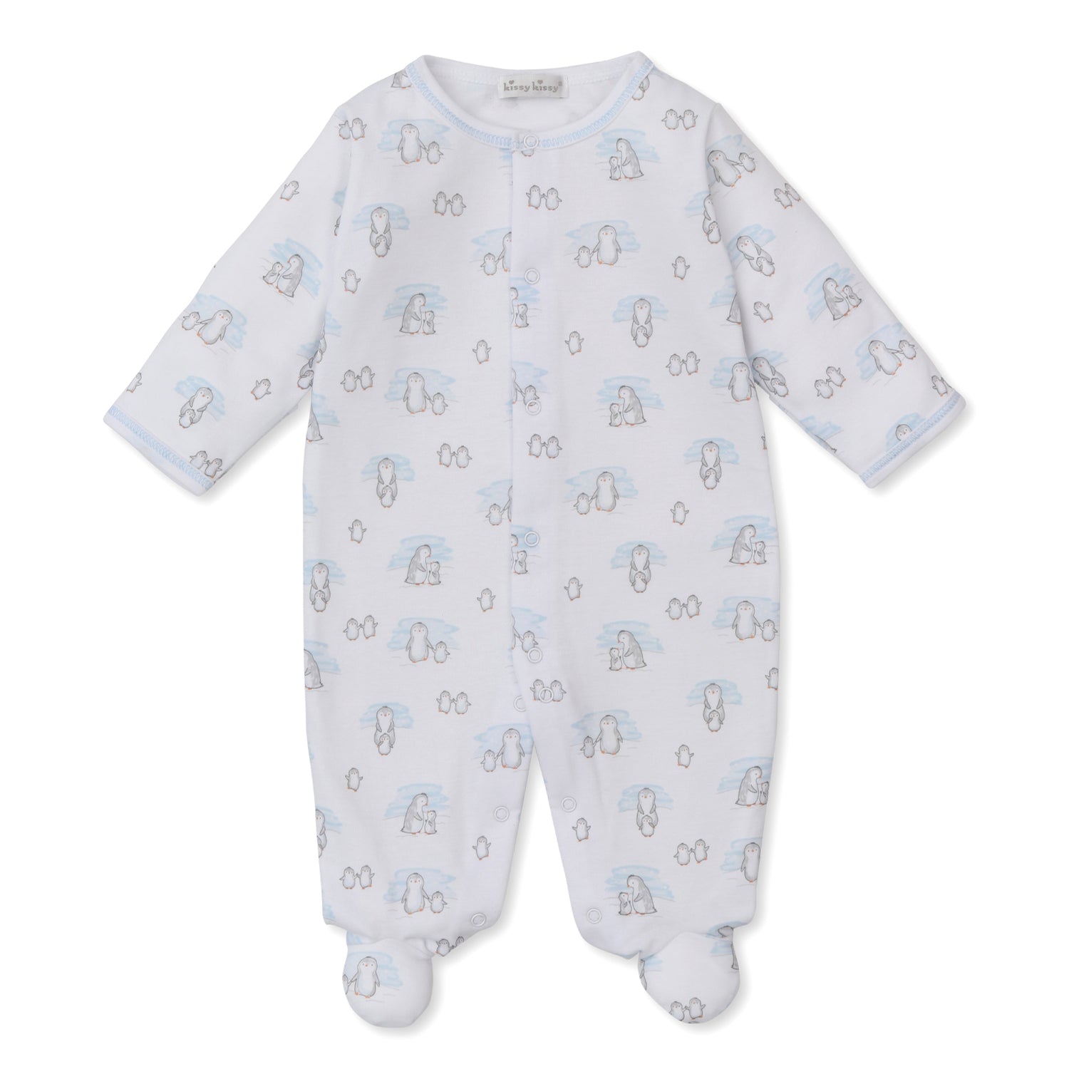 Blue Snow Penguin Babygrow