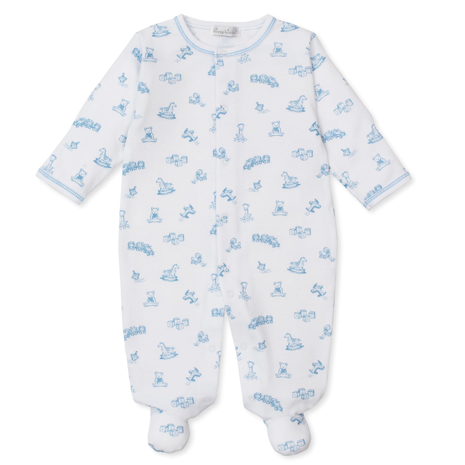 Blue Traditional Toy Print Babygrow