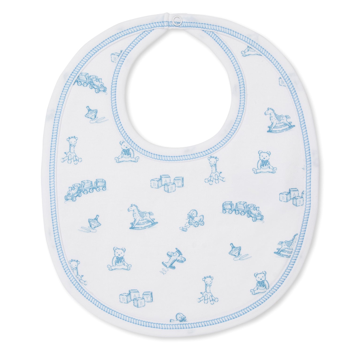 Blue Traditional Toy Print Bib