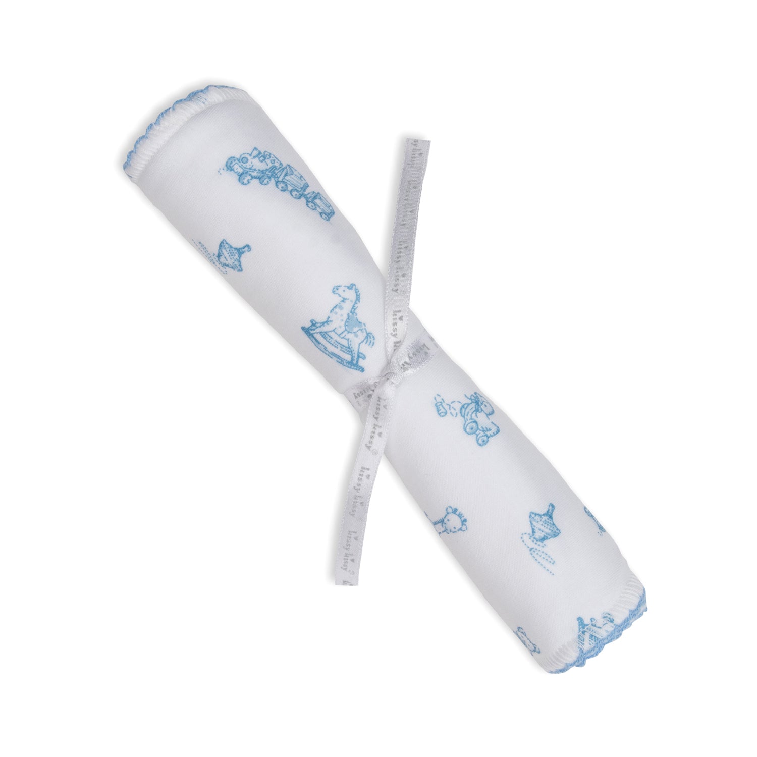 Blue Traditional Toy Print Burp Bib