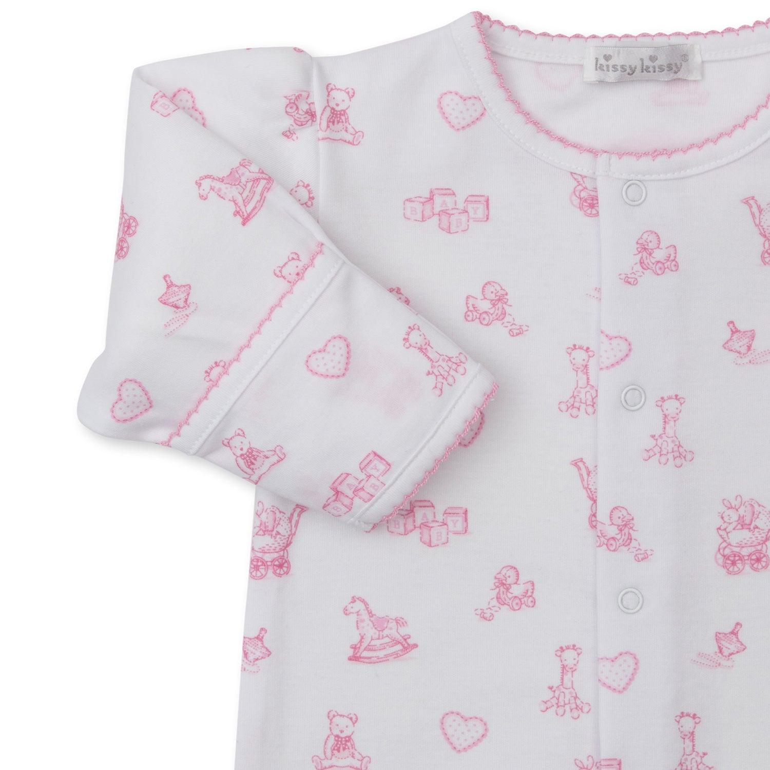 Pink Traditional Toys Print Babygrow