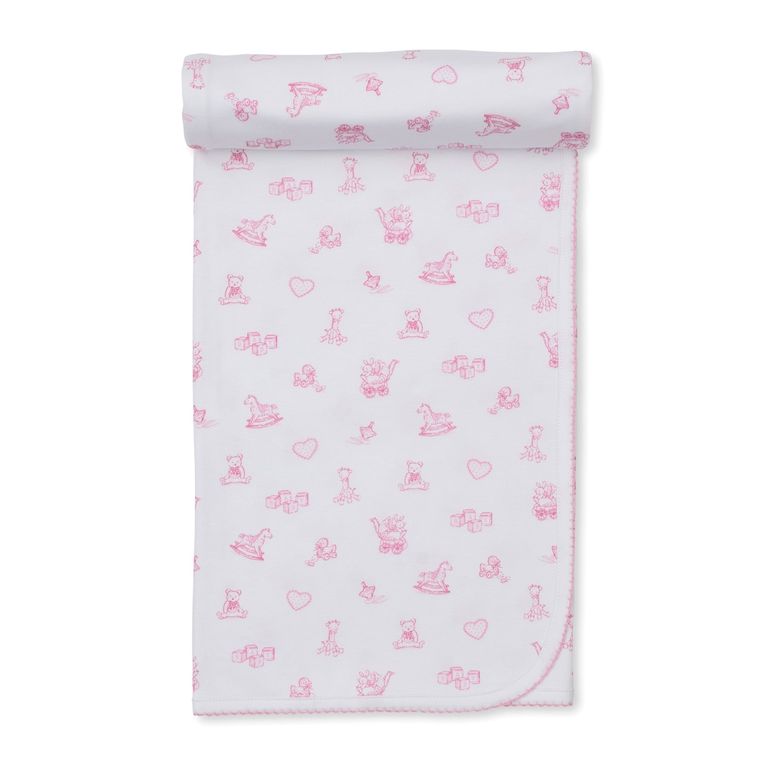 Pink Traditional Toy Print Blanket